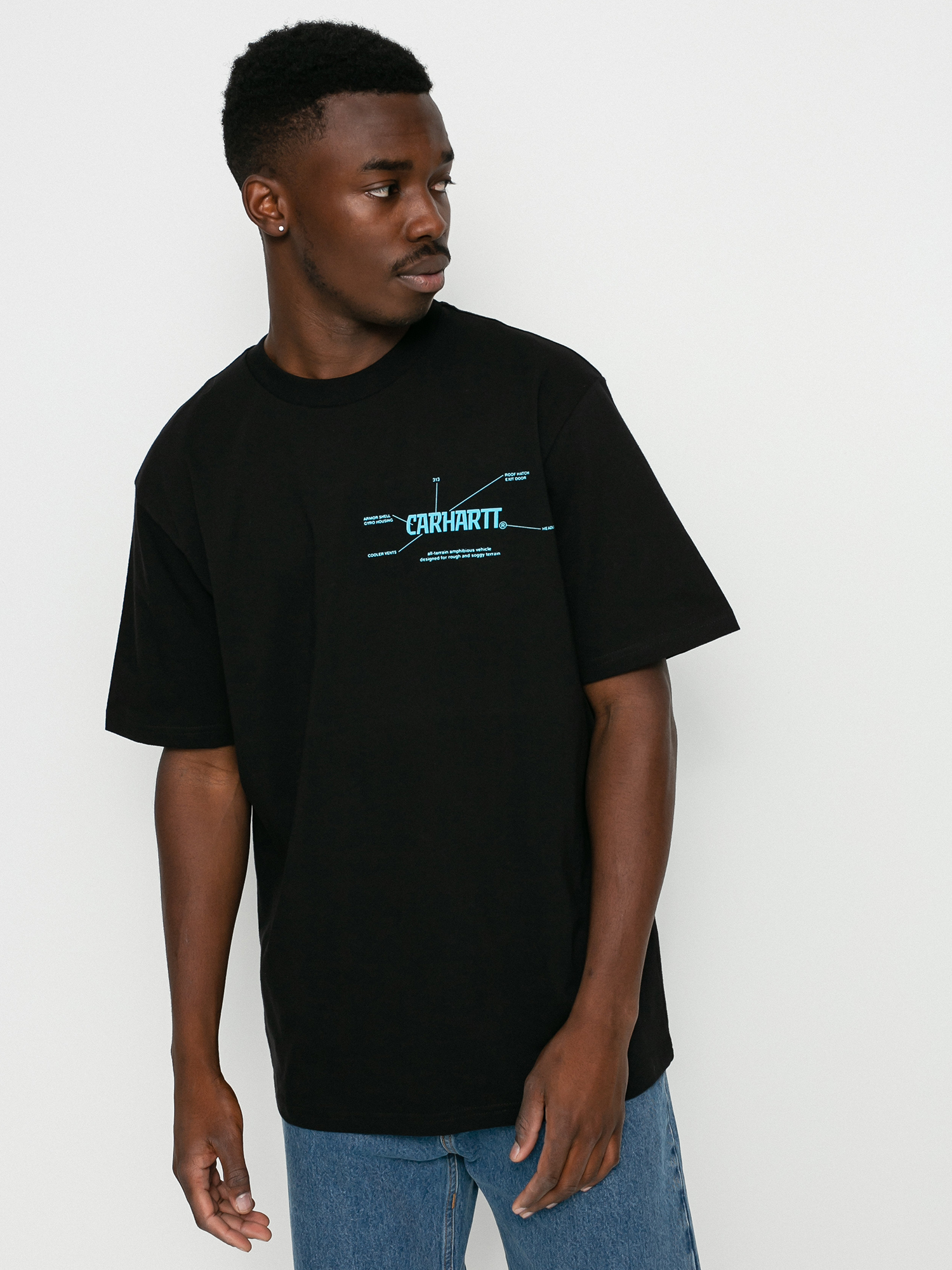 T-shirt Carhartt WIP Blueprint (black/light blue)