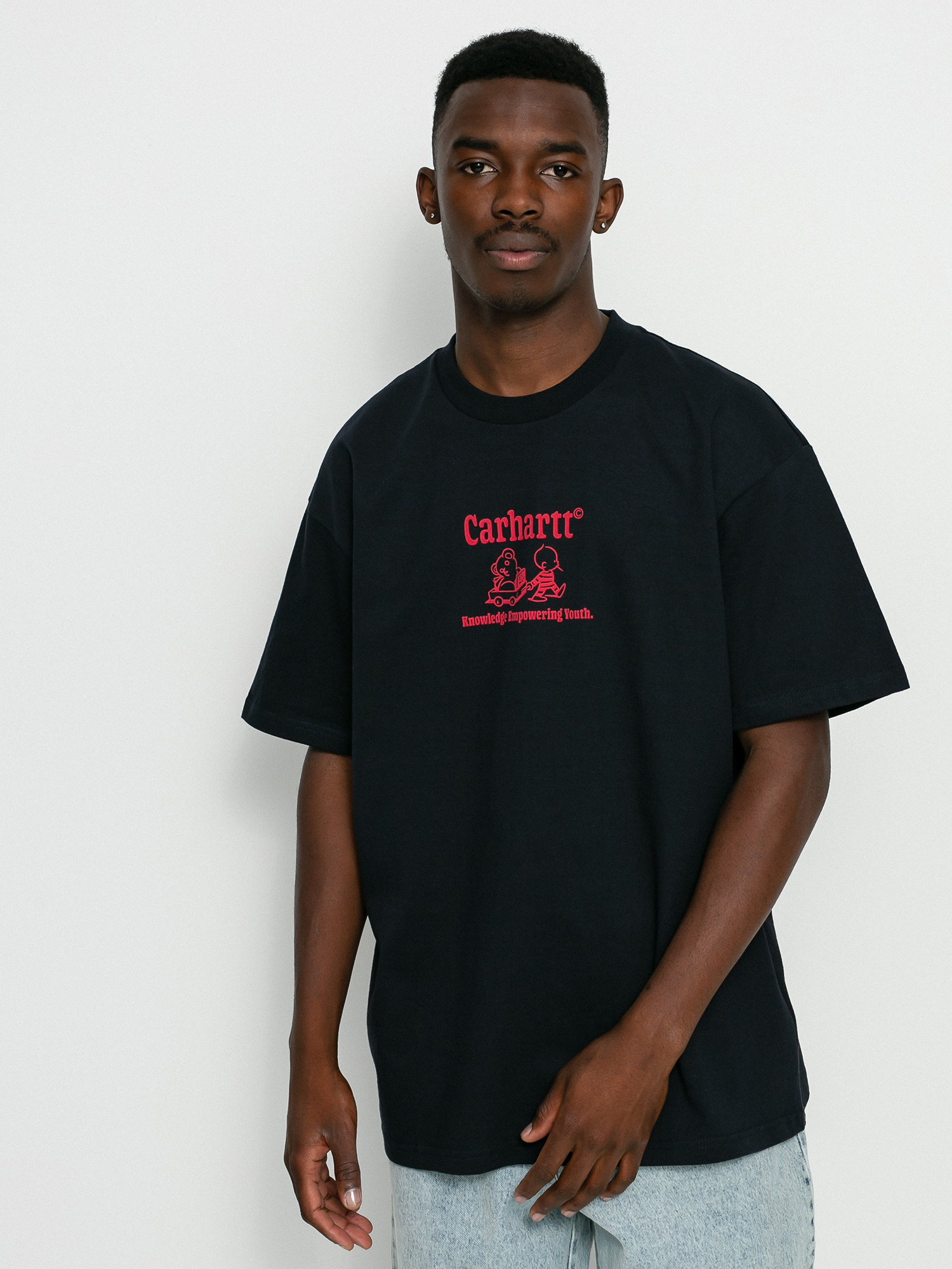 T-shirt Carhartt WIP Schools Out (dark navy/cornel)
