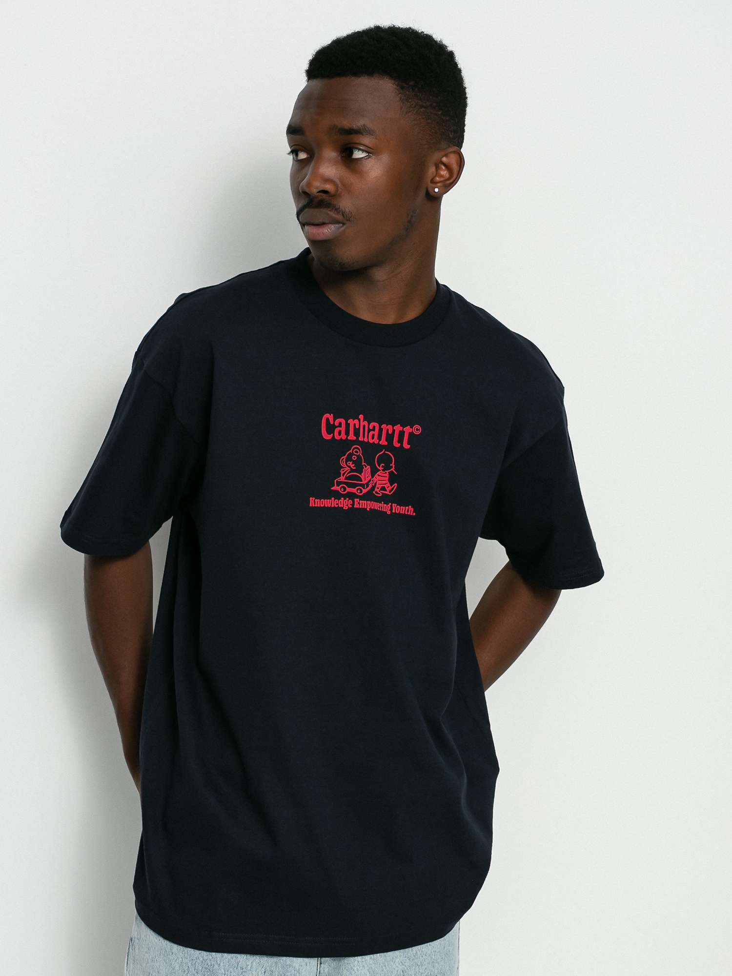 T-shirt Carhartt WIP Schools Out (dark navy/cornel)