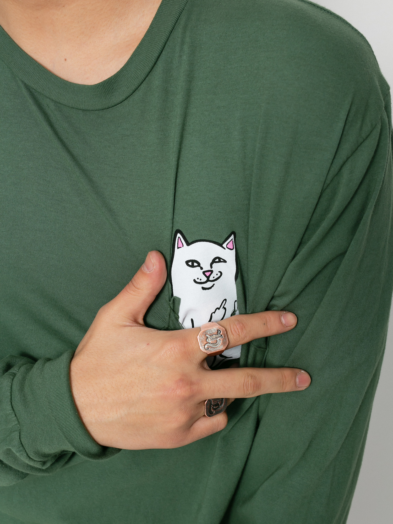 Longsleeve RipNDip Lord Nermal (dark olive)