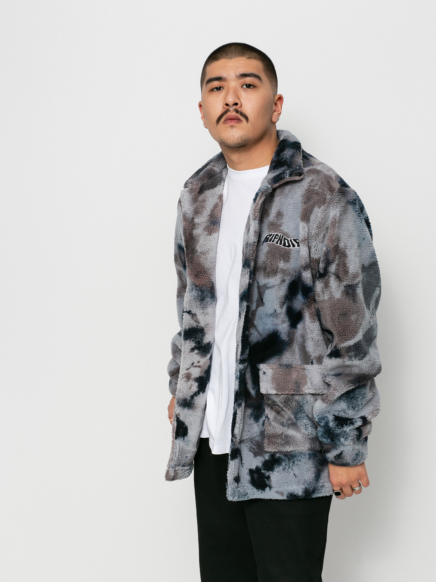 Kurtka RipNDip Warped Tie Dye Sherpa (navy/mauve tie dye)