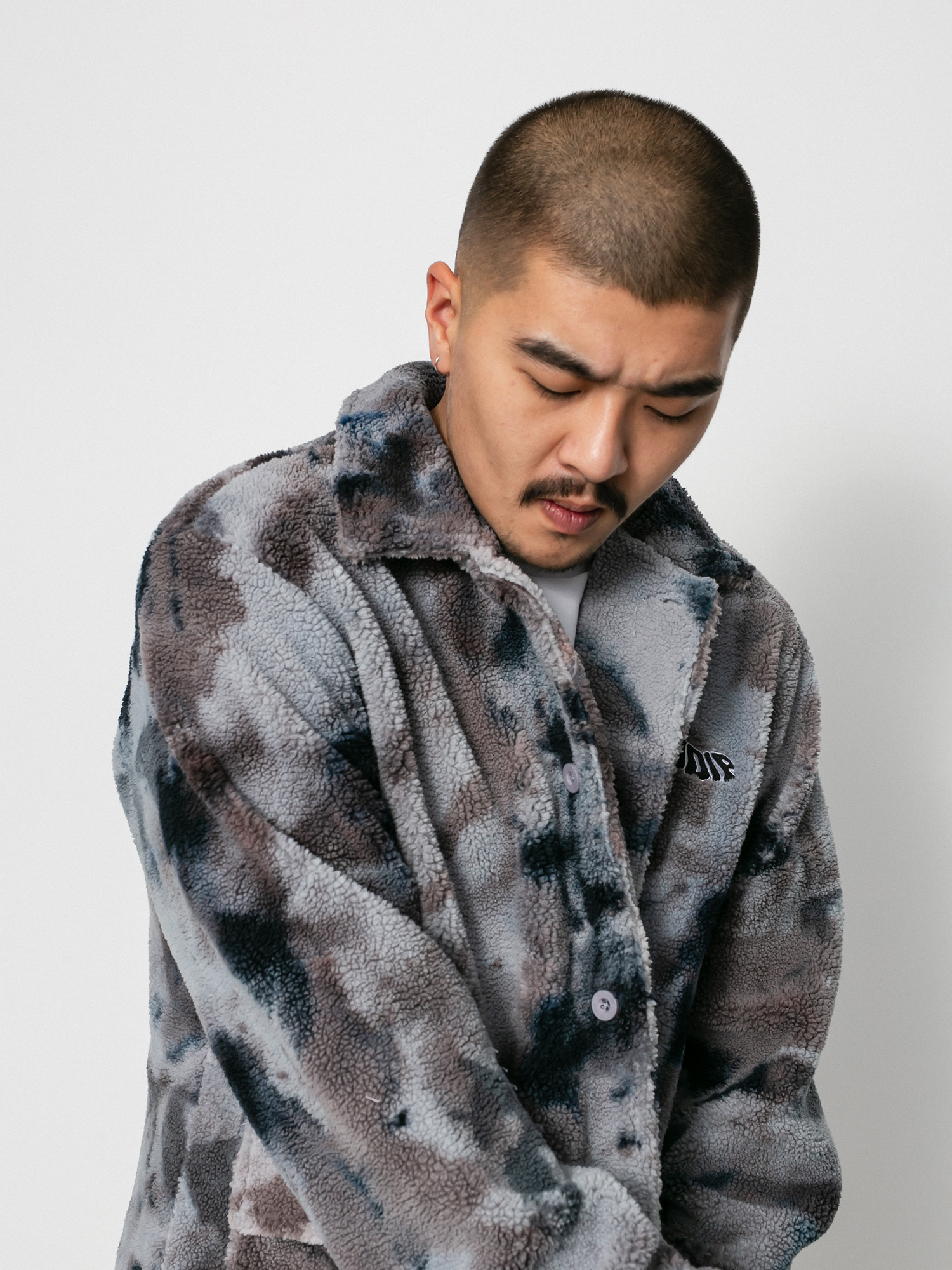 Kurtka RipNDip Warped Tie Dye Sherpa (navy/mauve tie dye)