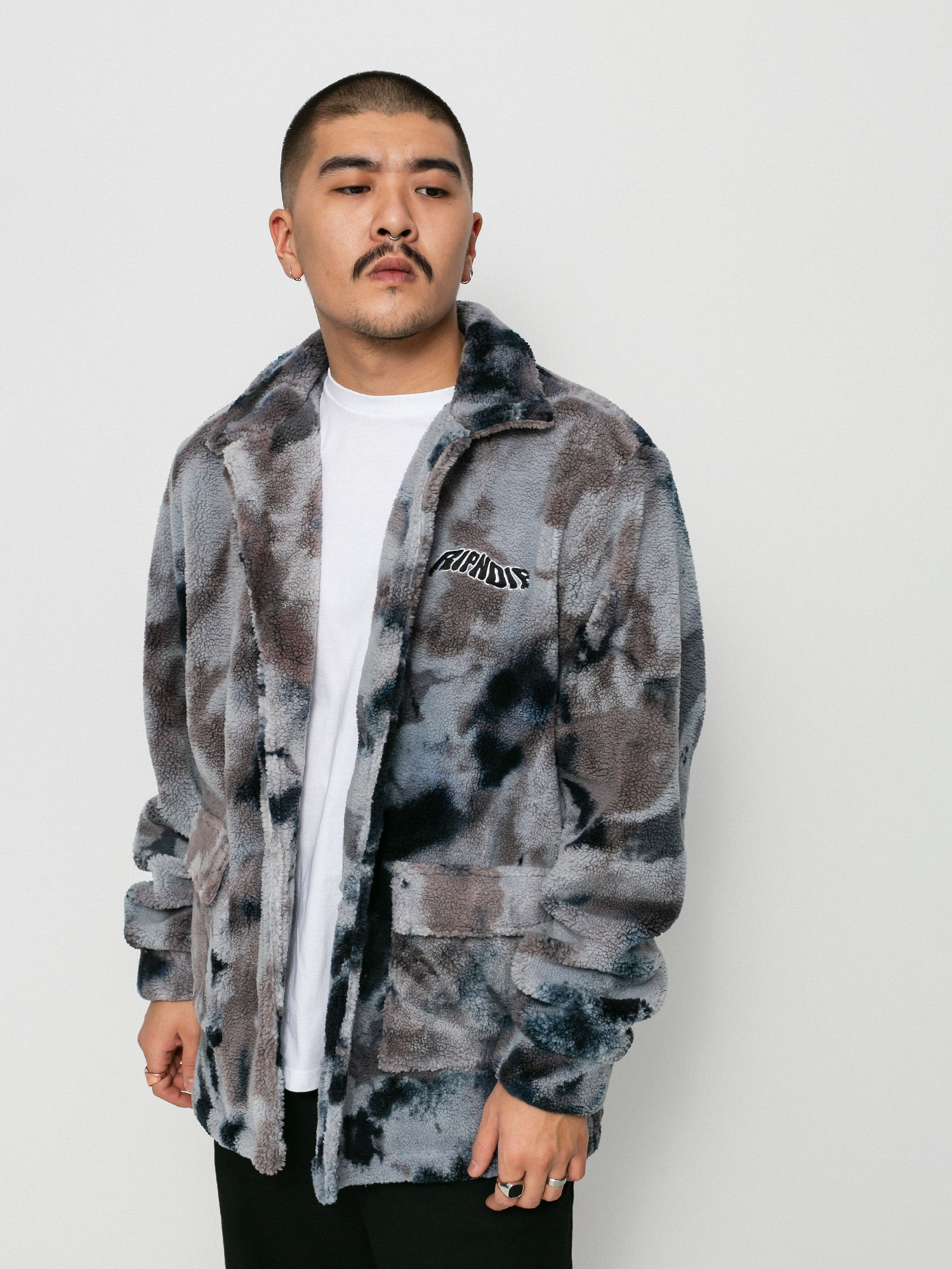 Kurtka RipNDip Warped Tie Dye Sherpa (navy/mauve tie dye)