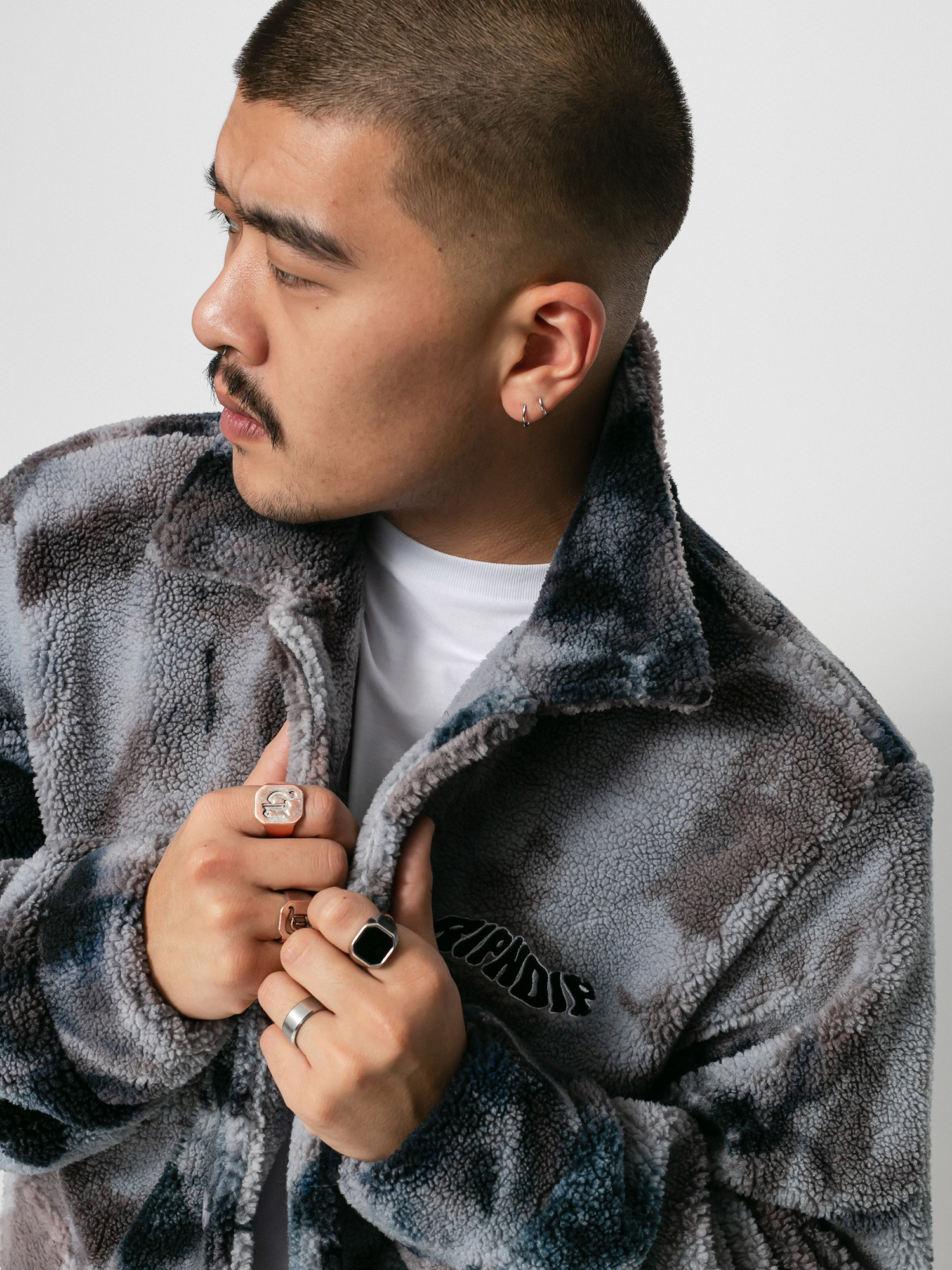 Kurtka RipNDip Warped Tie Dye Sherpa (navy/mauve tie dye)
