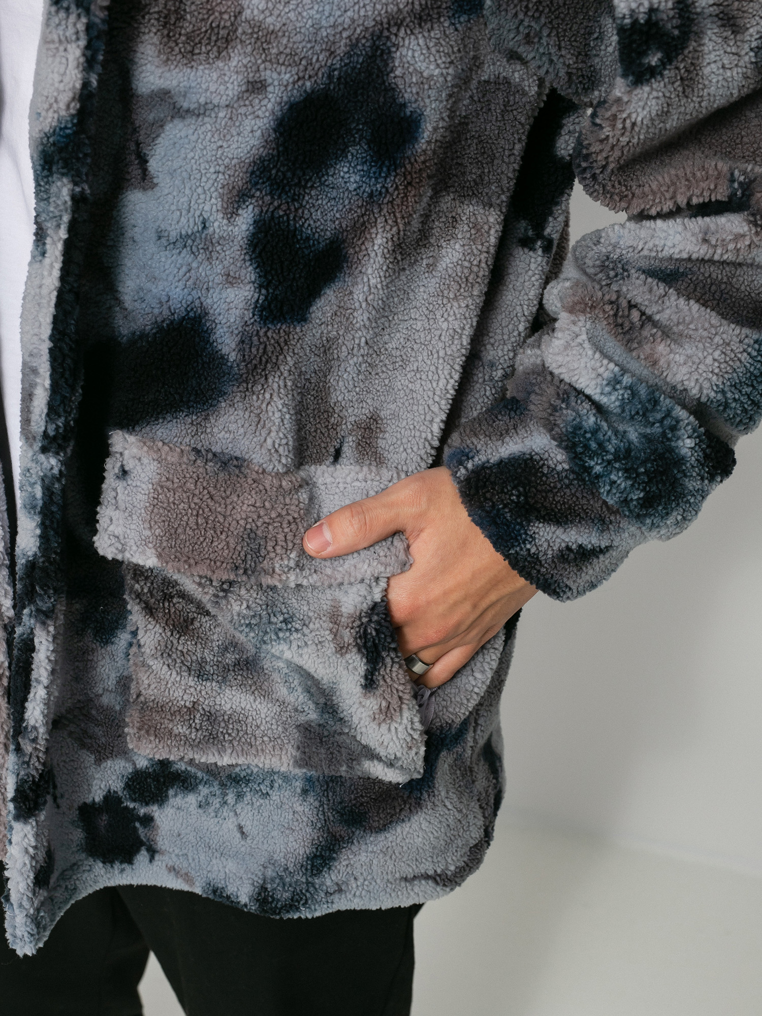 Kurtka RipNDip Warped Tie Dye Sherpa (navy/mauve tie dye)