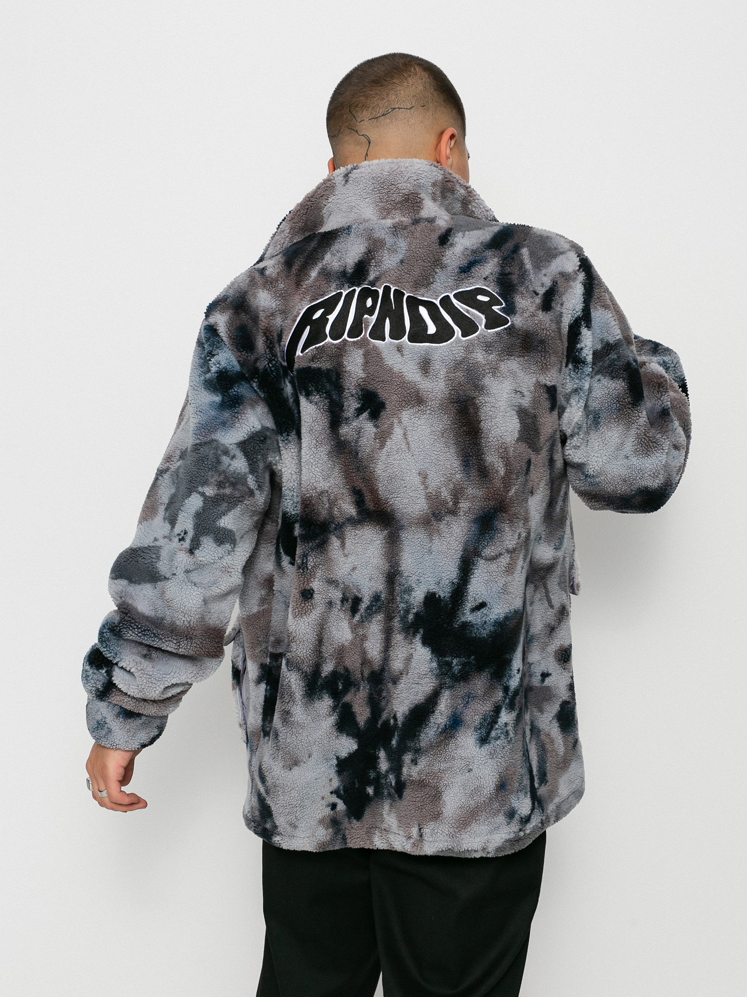 Kurtka RipNDip Warped Tie Dye Sherpa (navy/mauve tie dye)