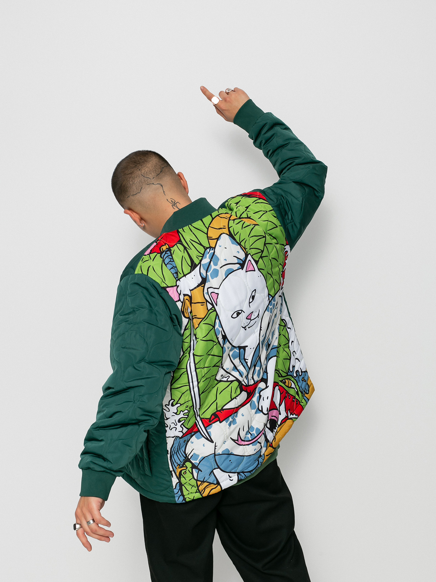 Kurtka RipNDip Nermurari Warrior Quilted Bomber (pine green)