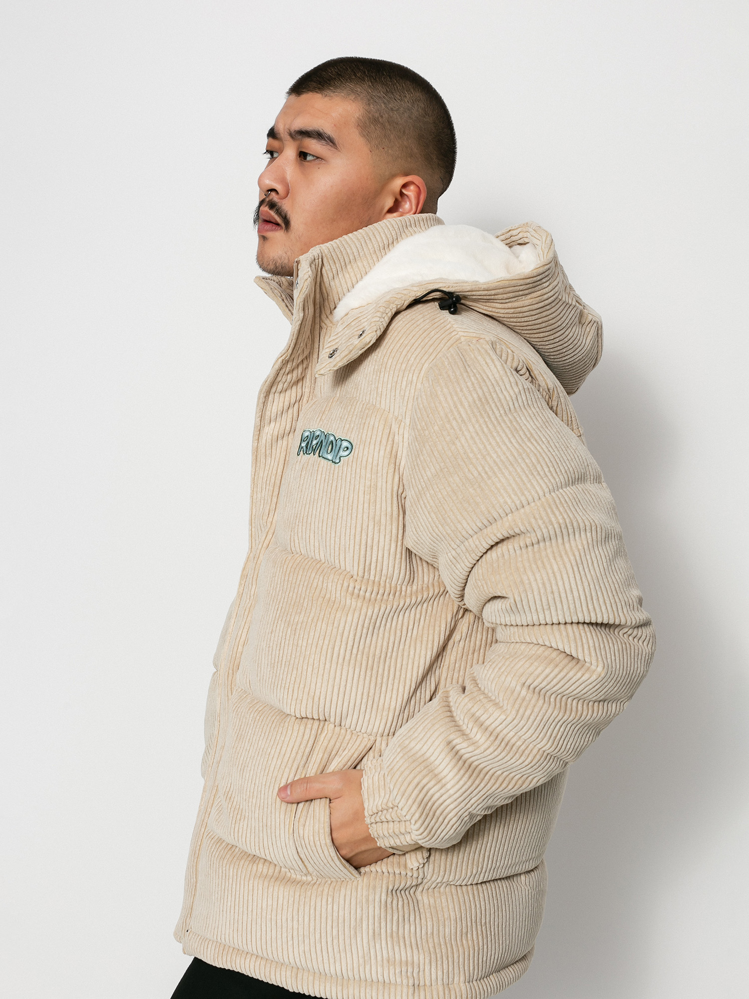 Kurtka RipNDip Intertwined Corduroy Puffer (khaki)