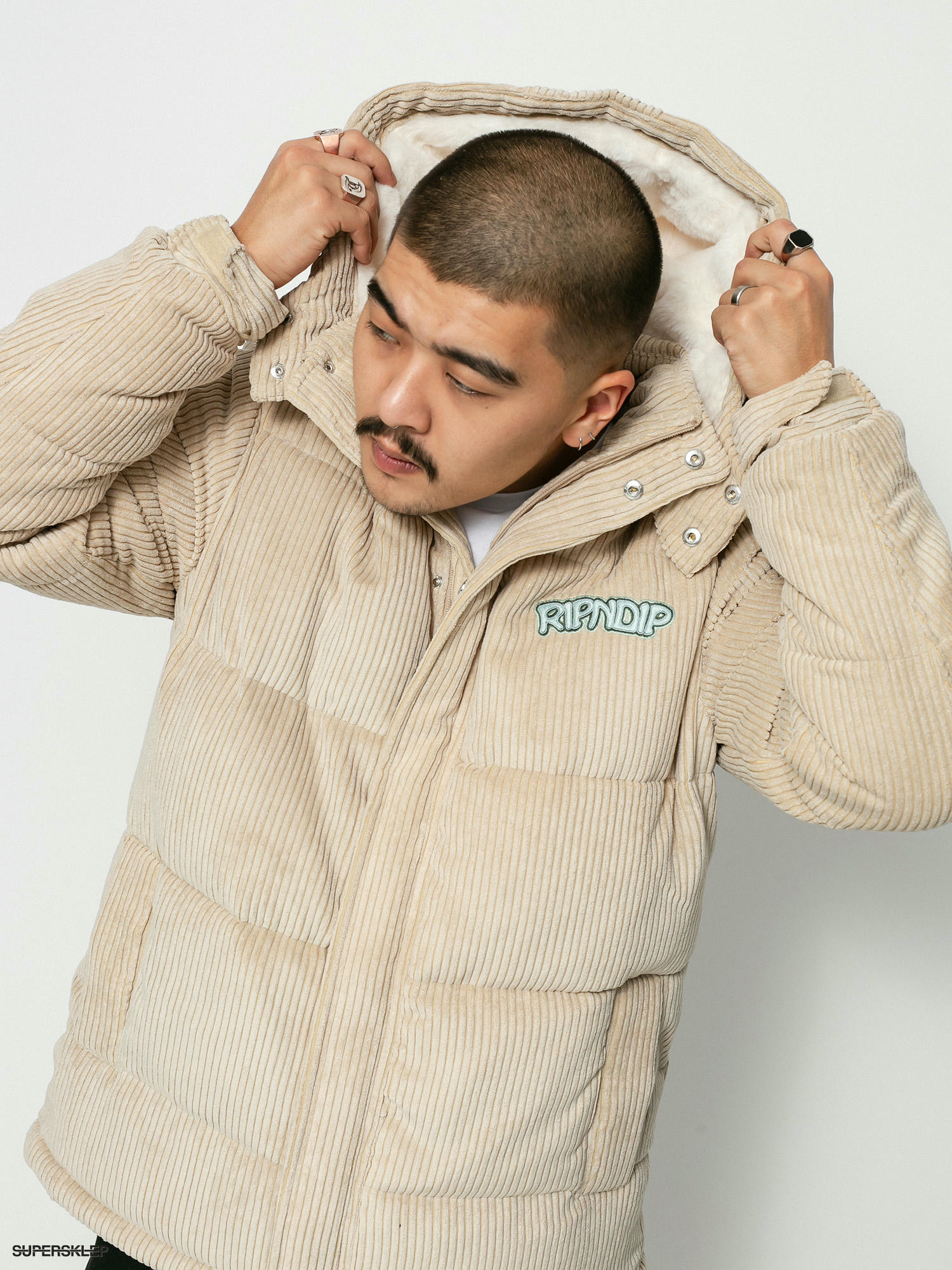 Kurtka RipNDip Intertwined Corduroy Puffer (khaki)