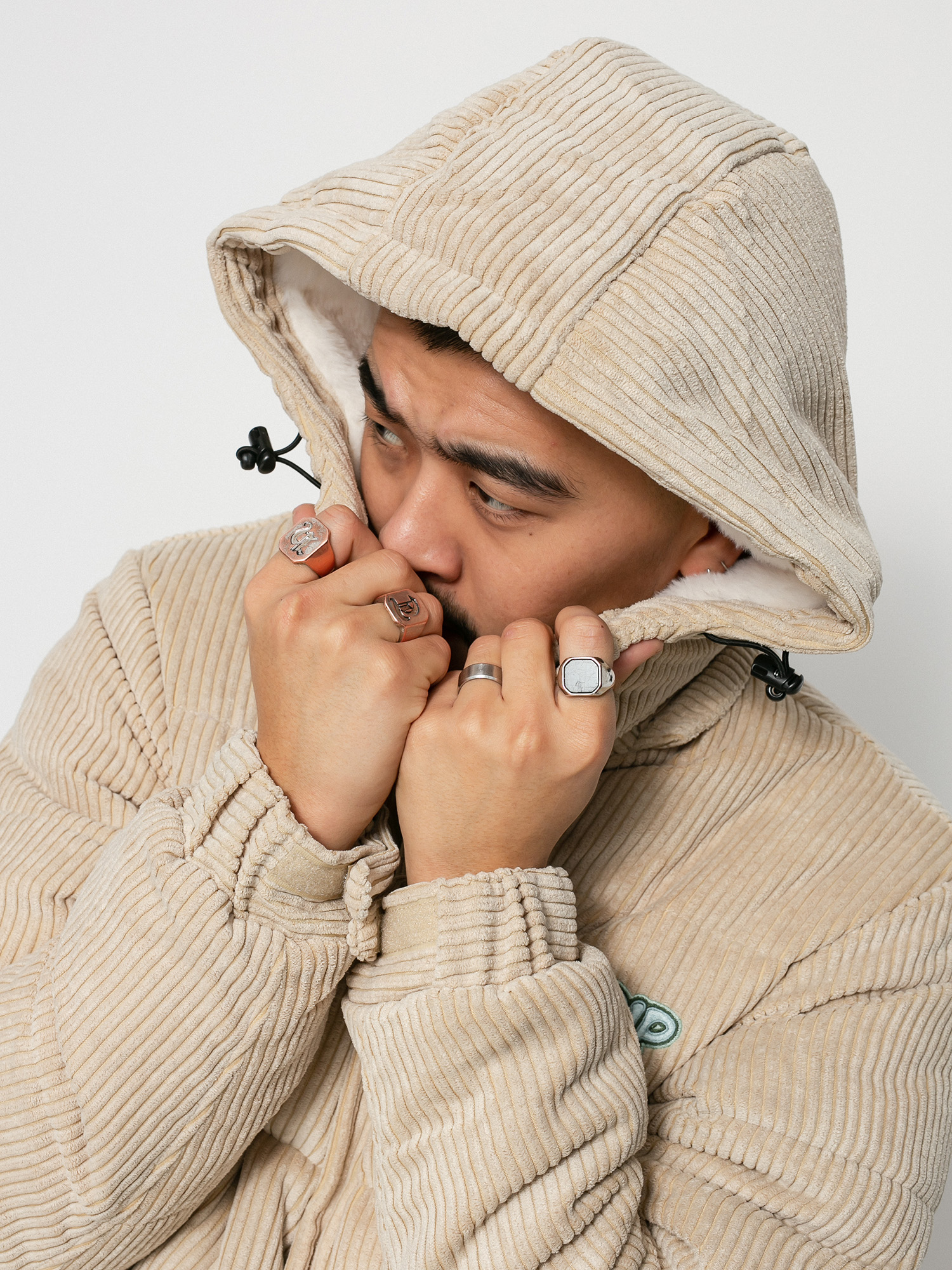 Kurtka RipNDip Intertwined Corduroy Puffer (khaki)