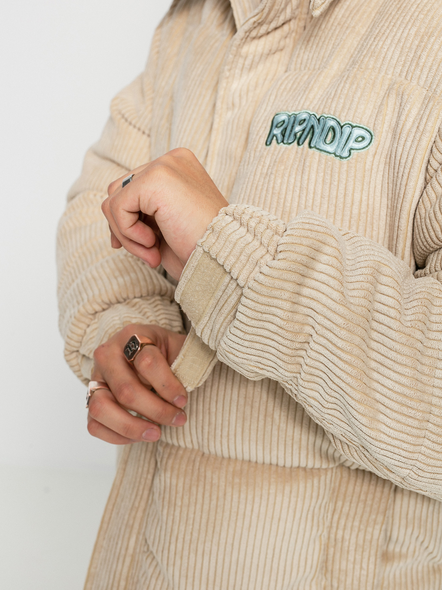 Kurtka RipNDip Intertwined Corduroy Puffer (khaki)