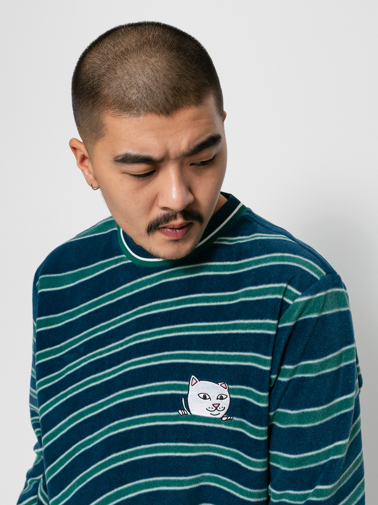 Ripndip Dizzy Nermal Polar Fleece Crewneck Navy/Teal S