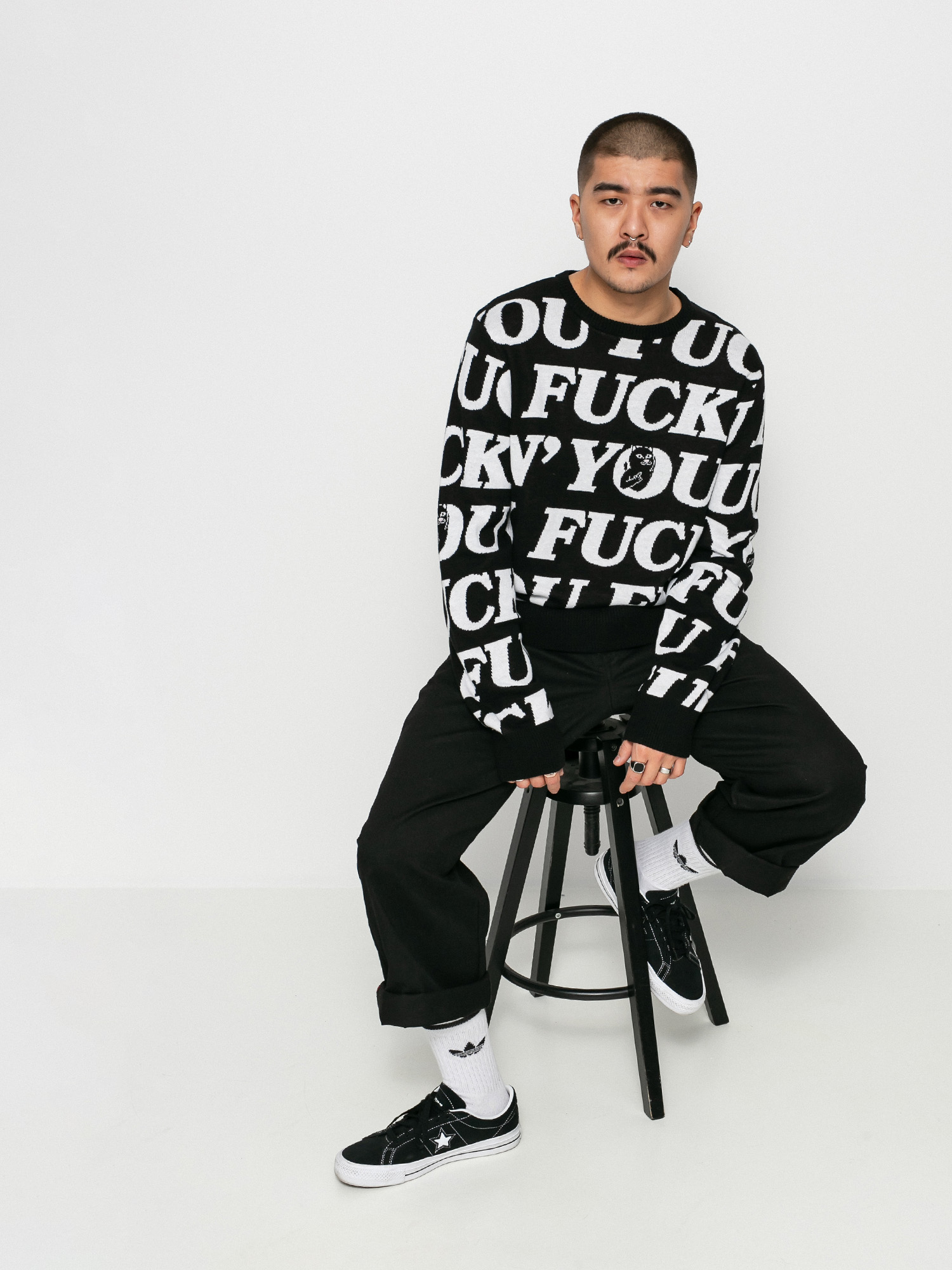 Sweter RipNDip Fuck You Knit (black)