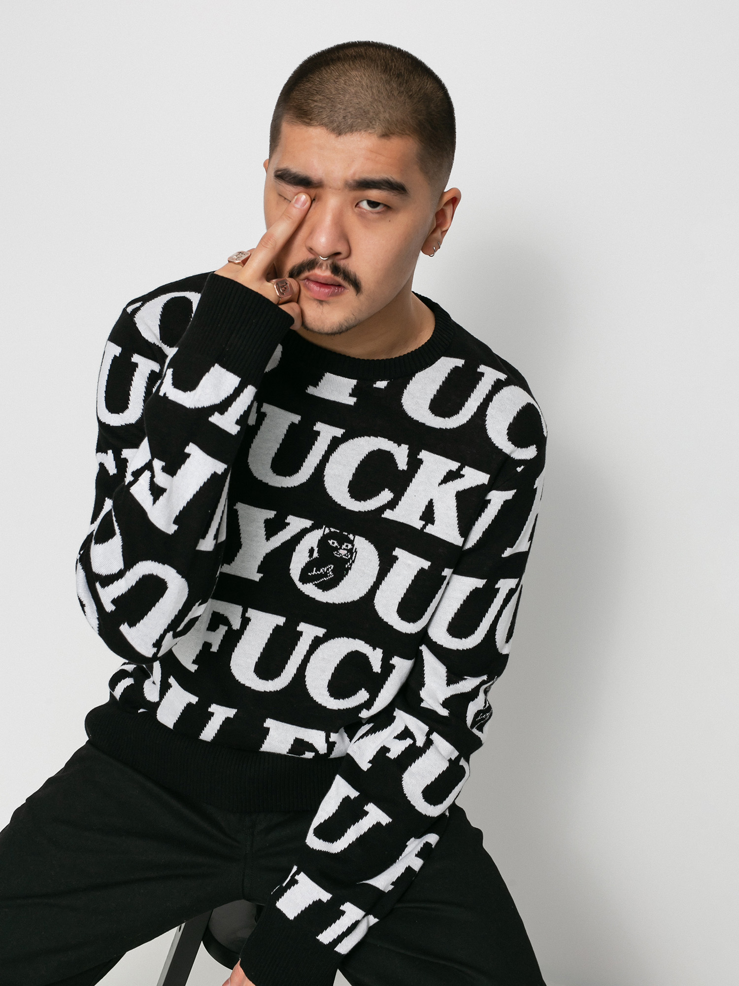 Sweter RipNDip Fuck You Knit (black)
