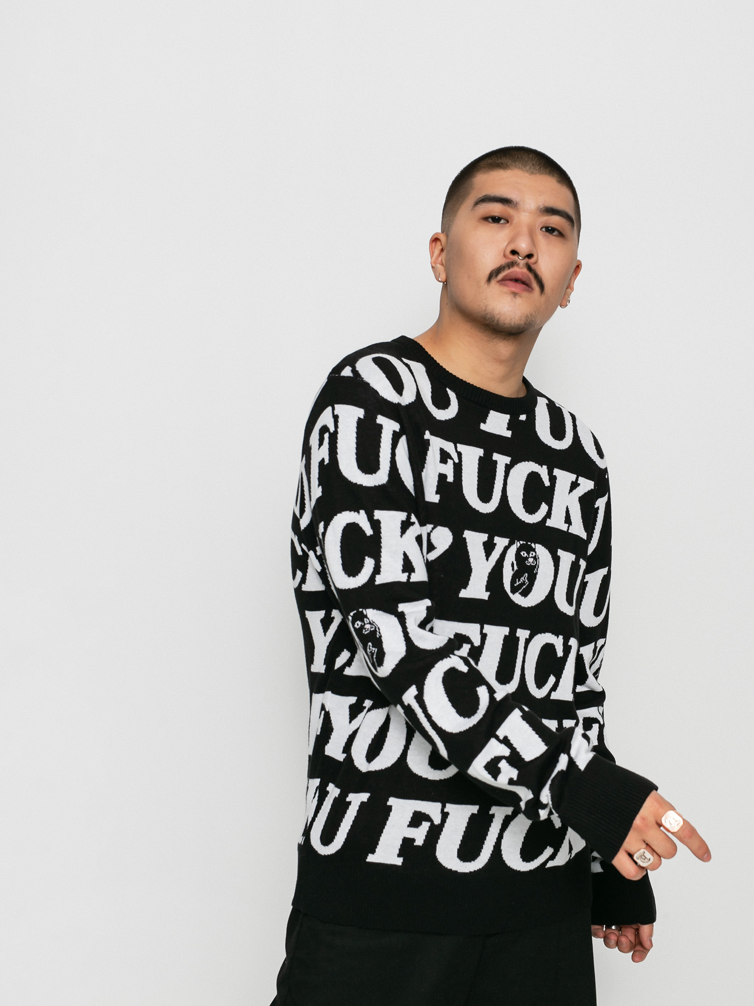 Sweter RipNDip Fuck You Knit (black)