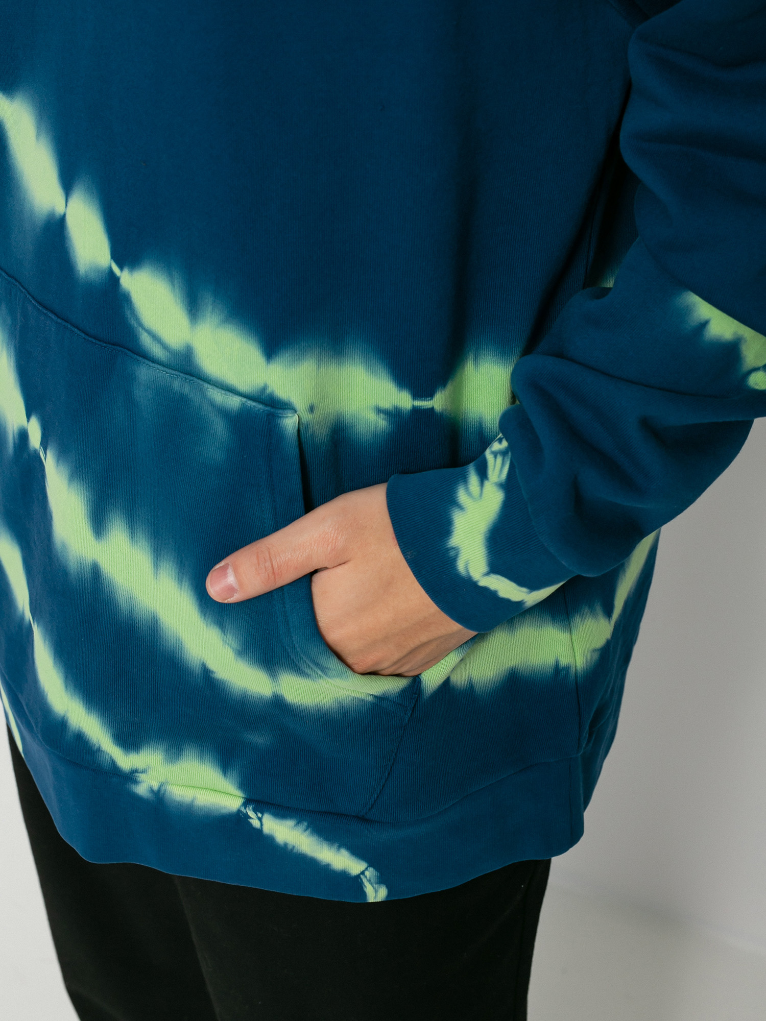 Bluza z kapturem RipNDip Super Sanerm HD (navy/neon green dye)