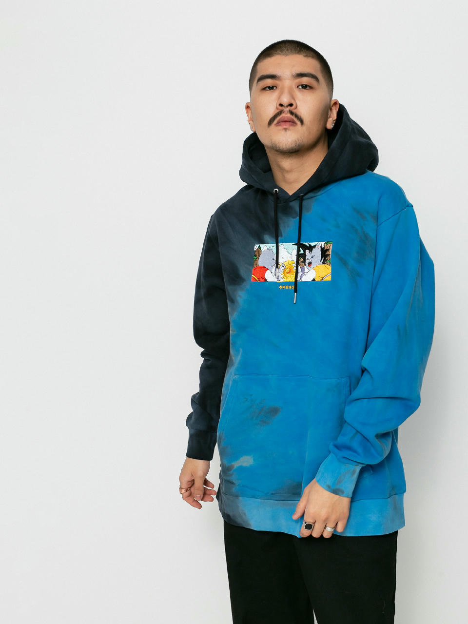 Bluza z kapturem RipNDip Nermku Battle HD (black/blue dye)