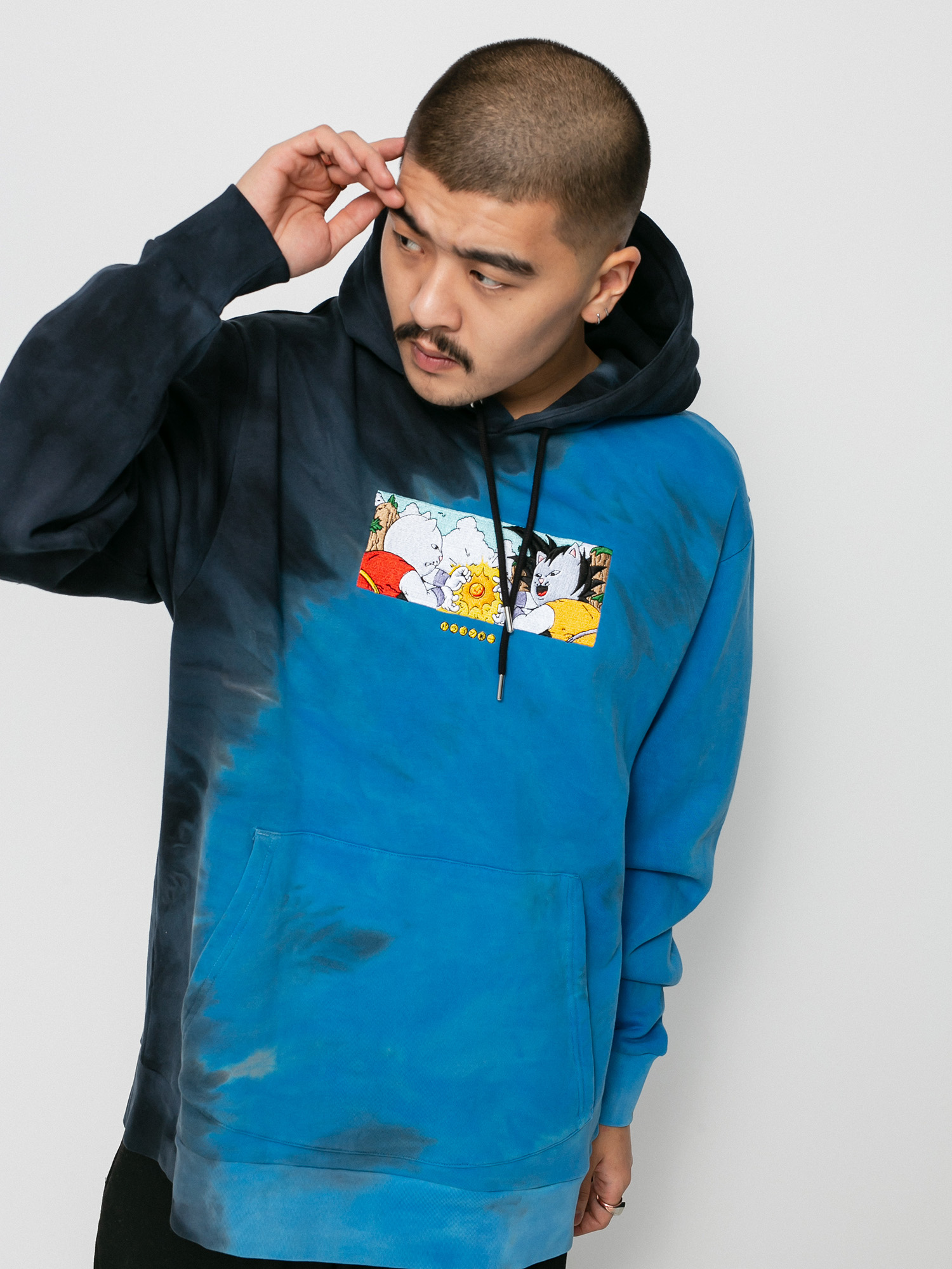 Bluza z kapturem RipNDip Nermku Battle HD (black/blue dye)