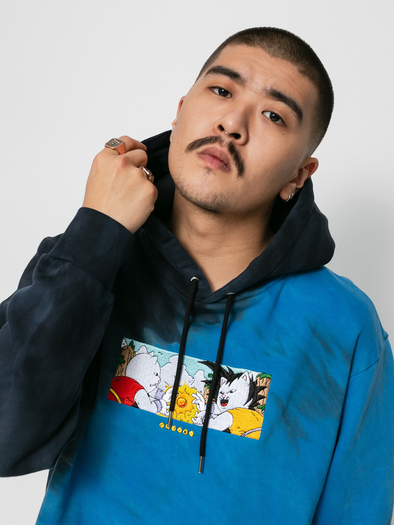 Bluza z kapturem RipNDip Nermku Battle HD (black/blue dye)