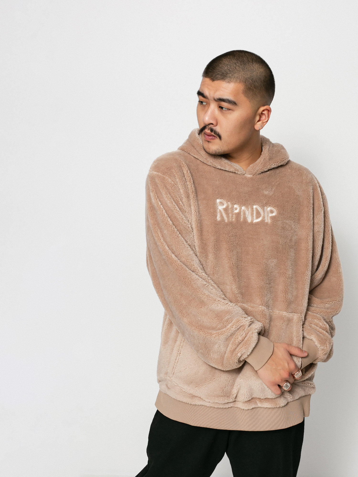 Bluza z kapturem RipNDip Bradbury Sherpa HD (tan)