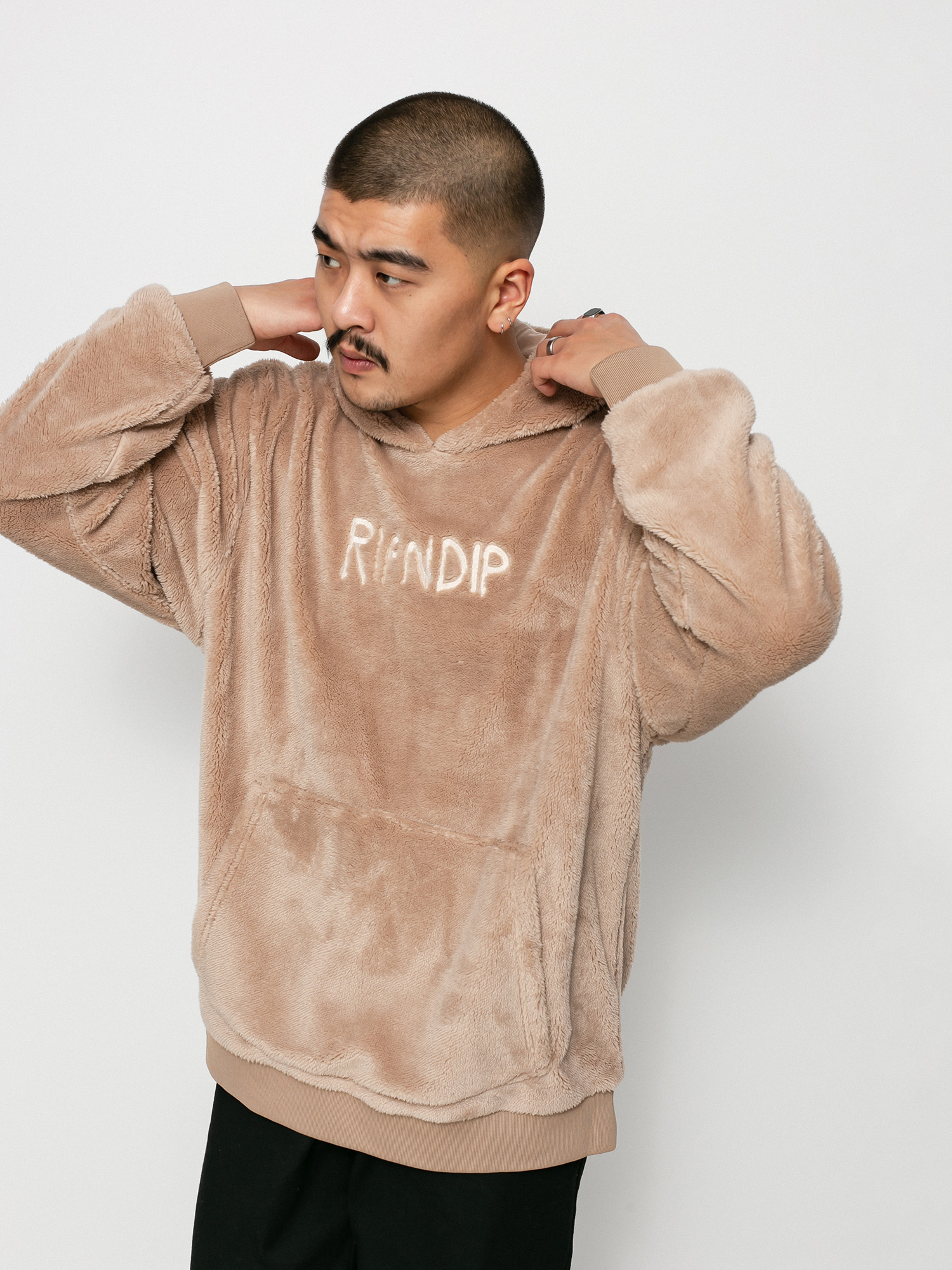 Bluza z kapturem RipNDip Bradbury Sherpa HD (tan)