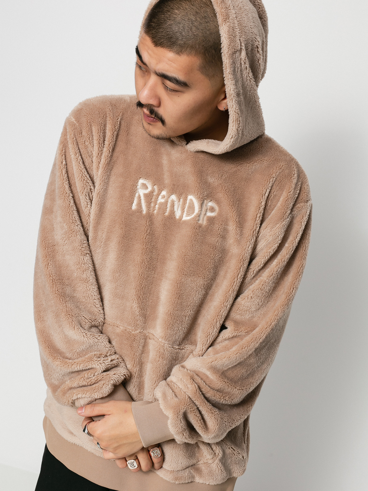 Bluza z kapturem RipNDip Bradbury Sherpa HD (tan)