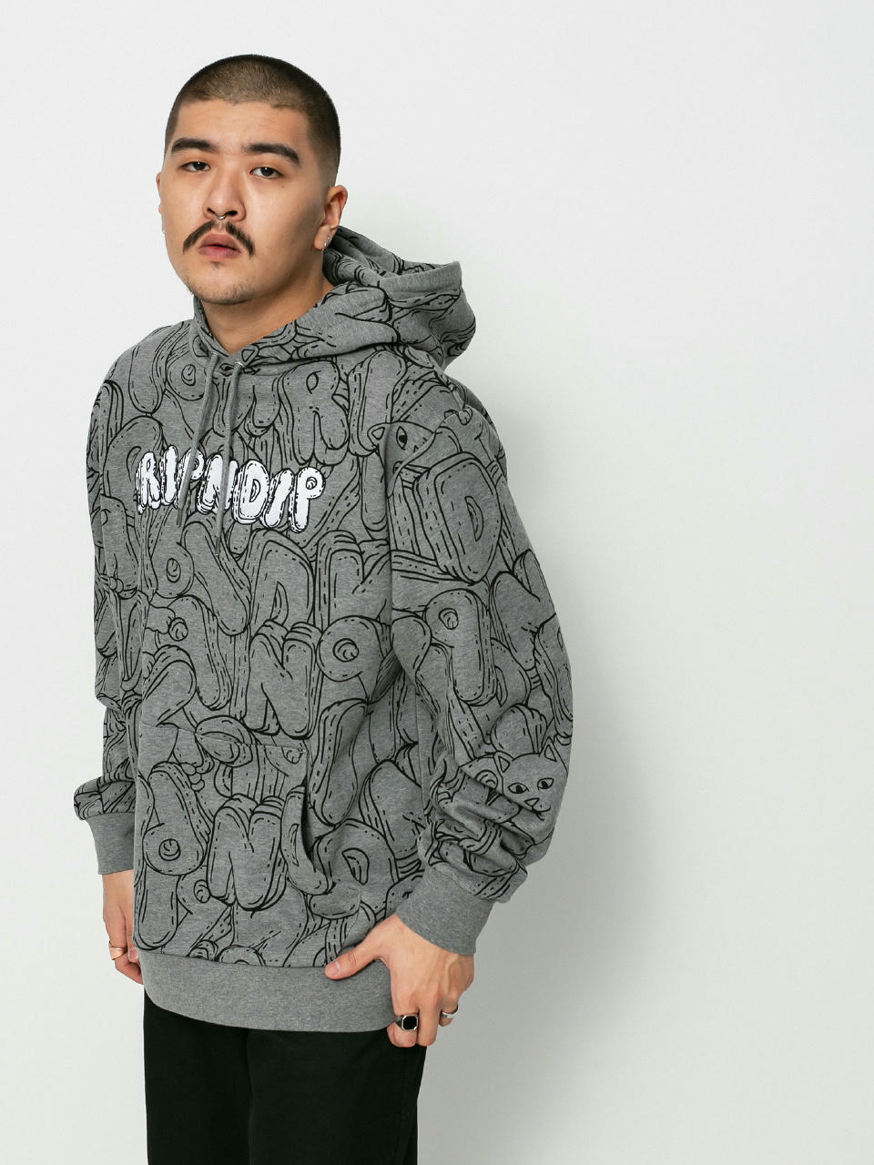 Bluza z kapturem RipNDip Bubble Bobble HD (charcoal heather)