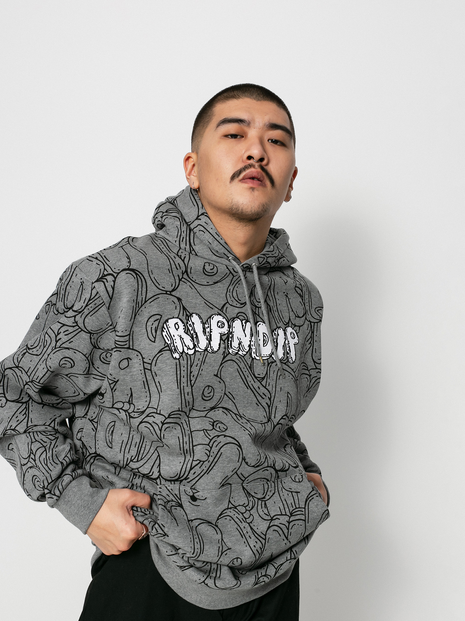 Bluza z kapturem RipNDip Bubble Bobble HD (charcoal heather)