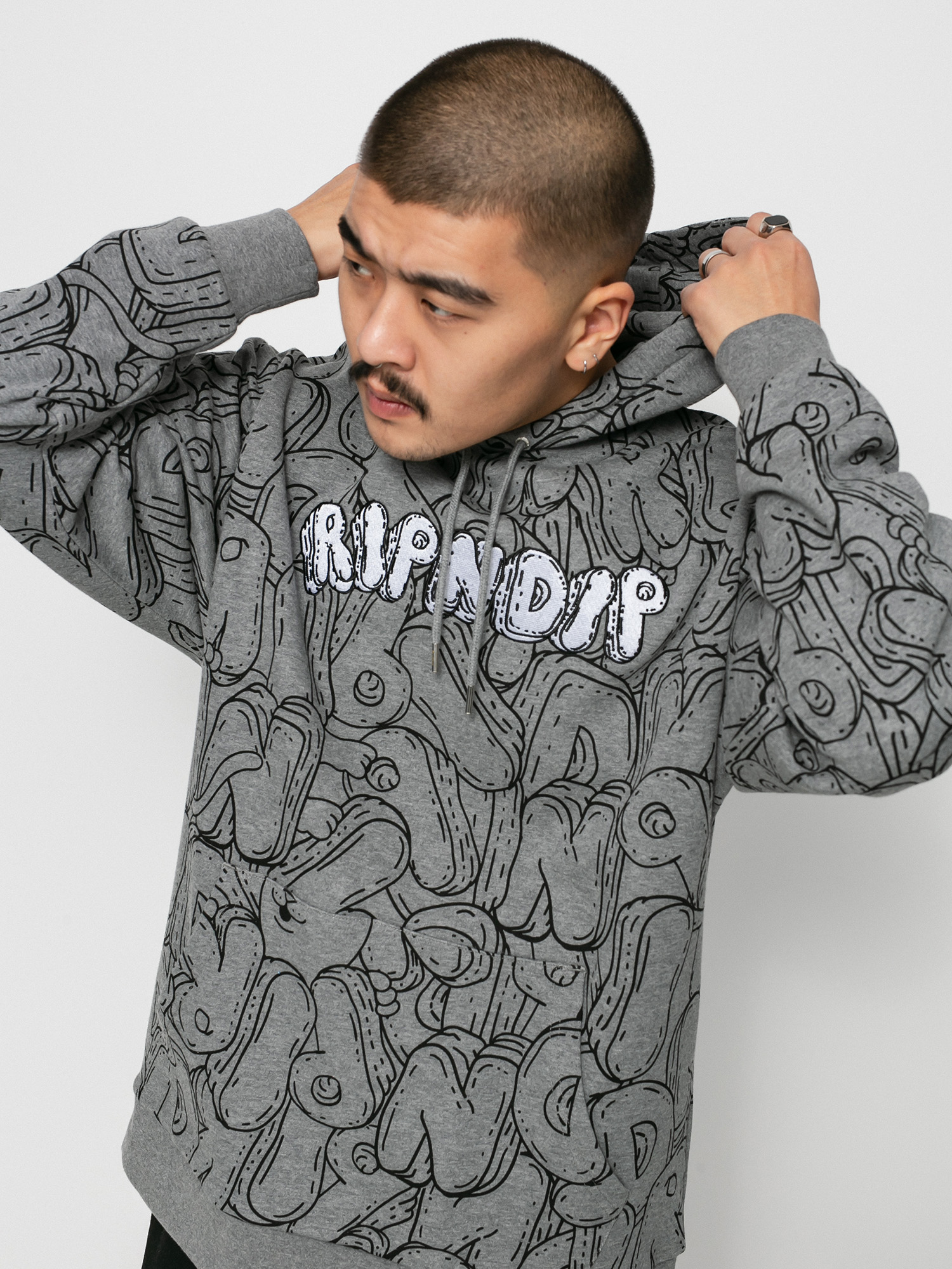 Bluza z kapturem RipNDip Bubble Bobble HD (charcoal heather)
