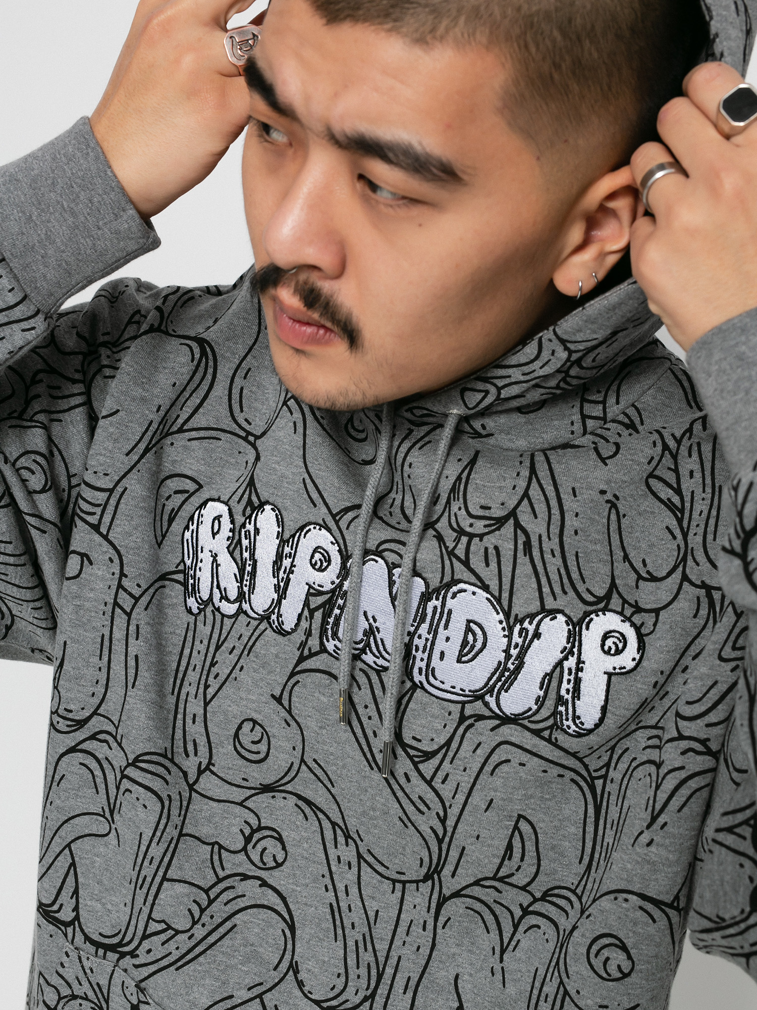 Bluza z kapturem RipNDip Bubble Bobble HD (charcoal heather)