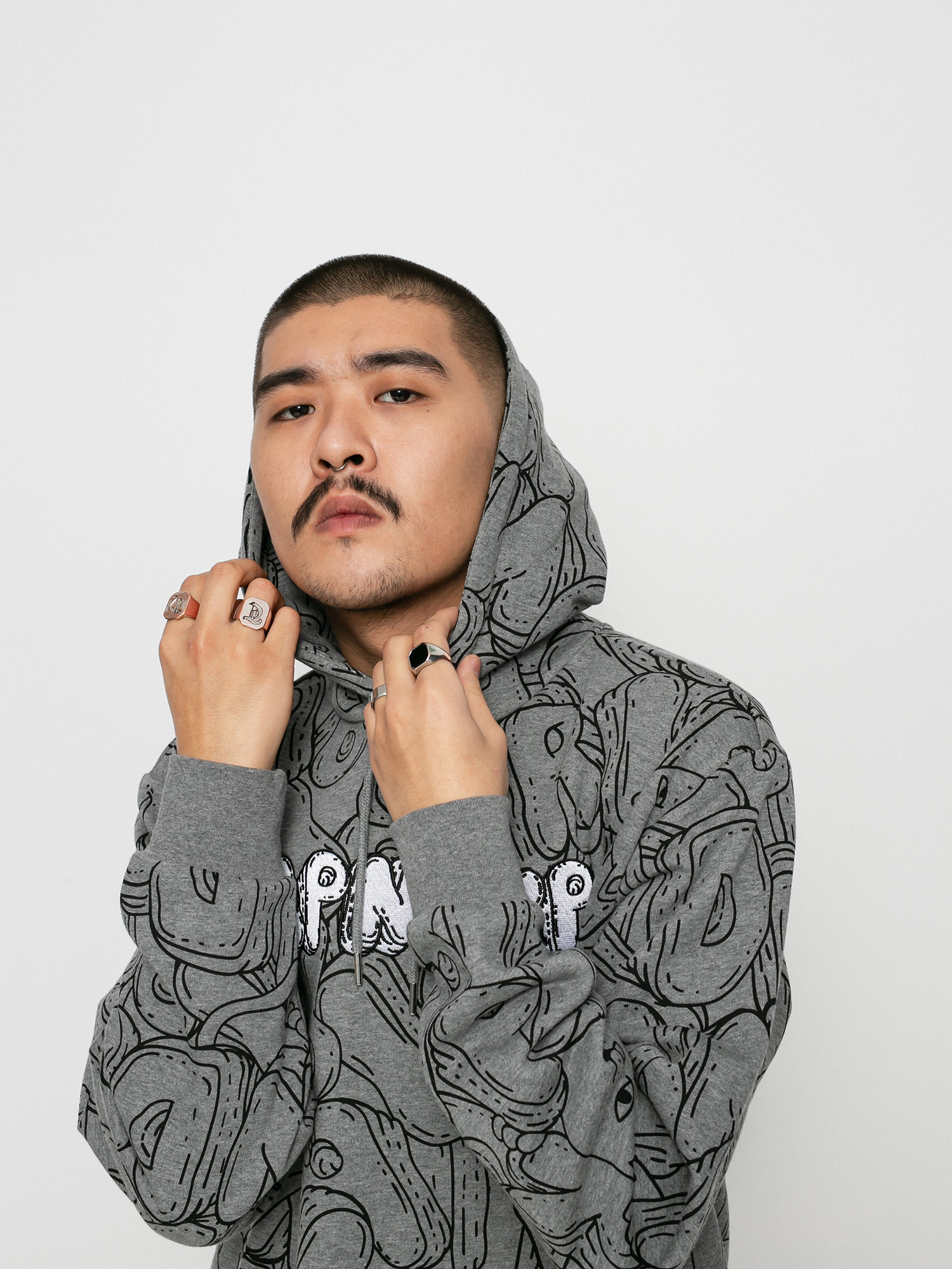 Bluza z kapturem RipNDip Bubble Bobble HD (charcoal heather)