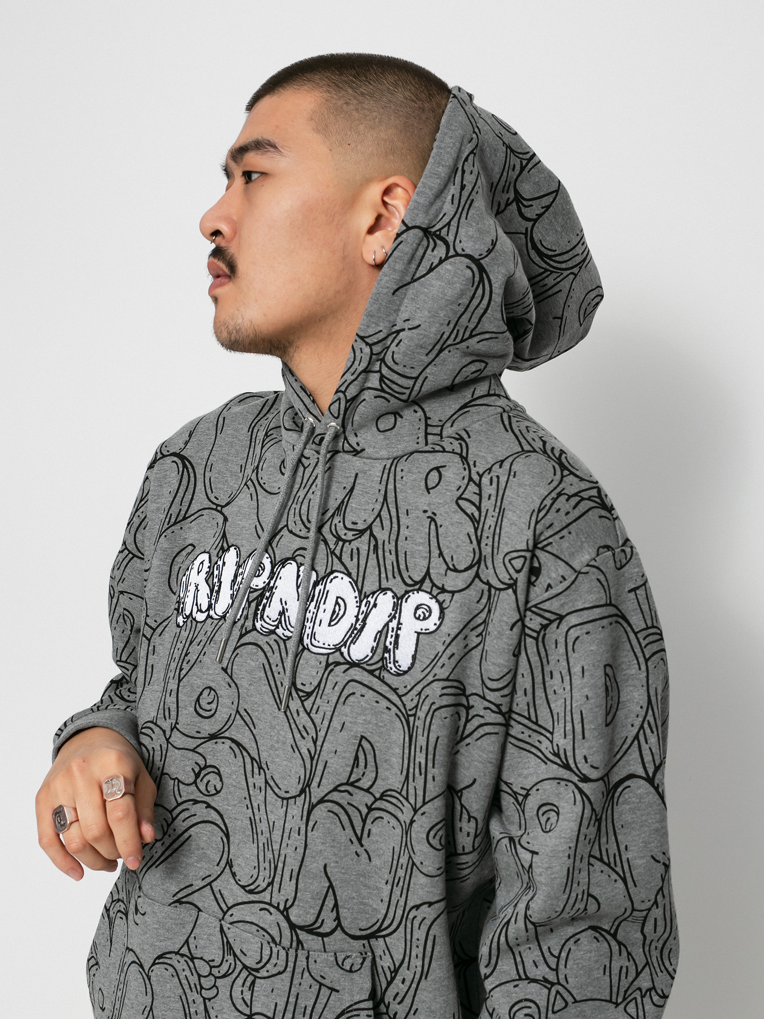 Bluza z kapturem RipNDip Bubble Bobble HD (charcoal heather)