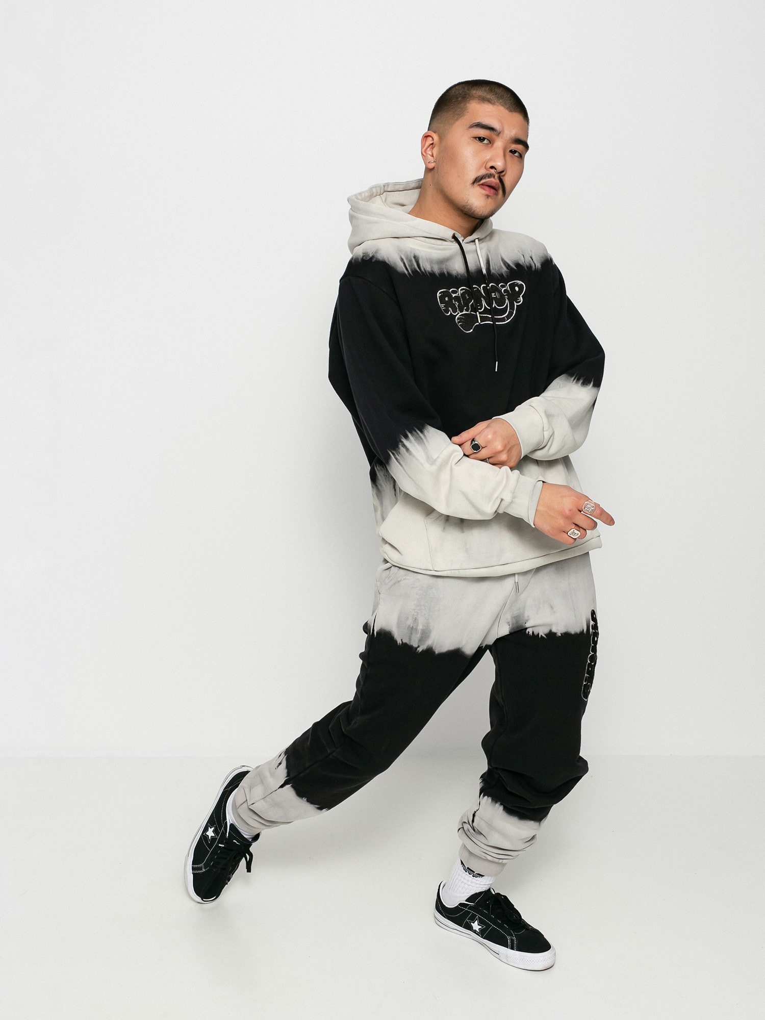 Bluza z kapturem RipNDip Ripntail HD (tan/black stripe dye)