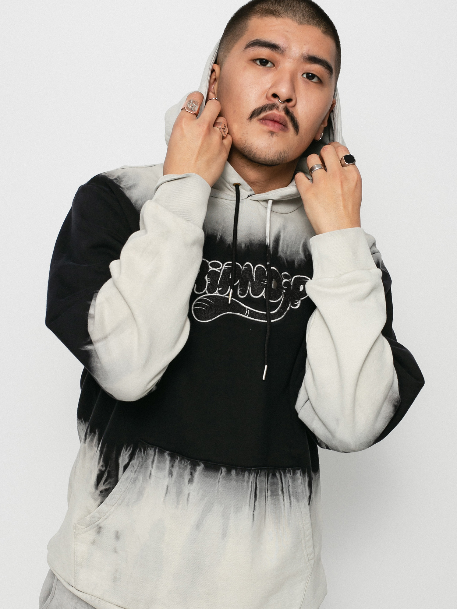 Bluza z kapturem RipNDip Ripntail HD (tan/black stripe dye)