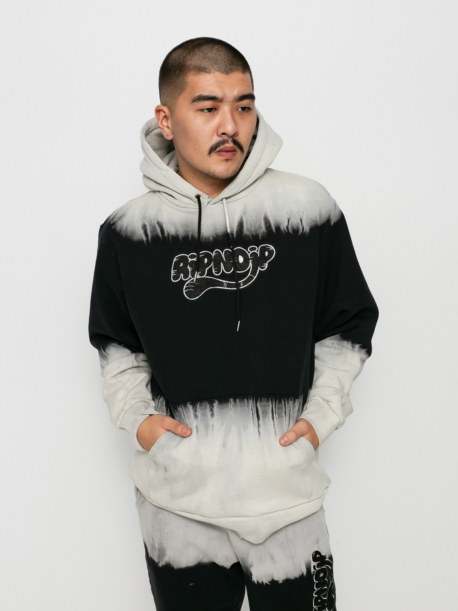 Bluza z kapturem RipNDip Ripntail HD (tan/black stripe dye)
