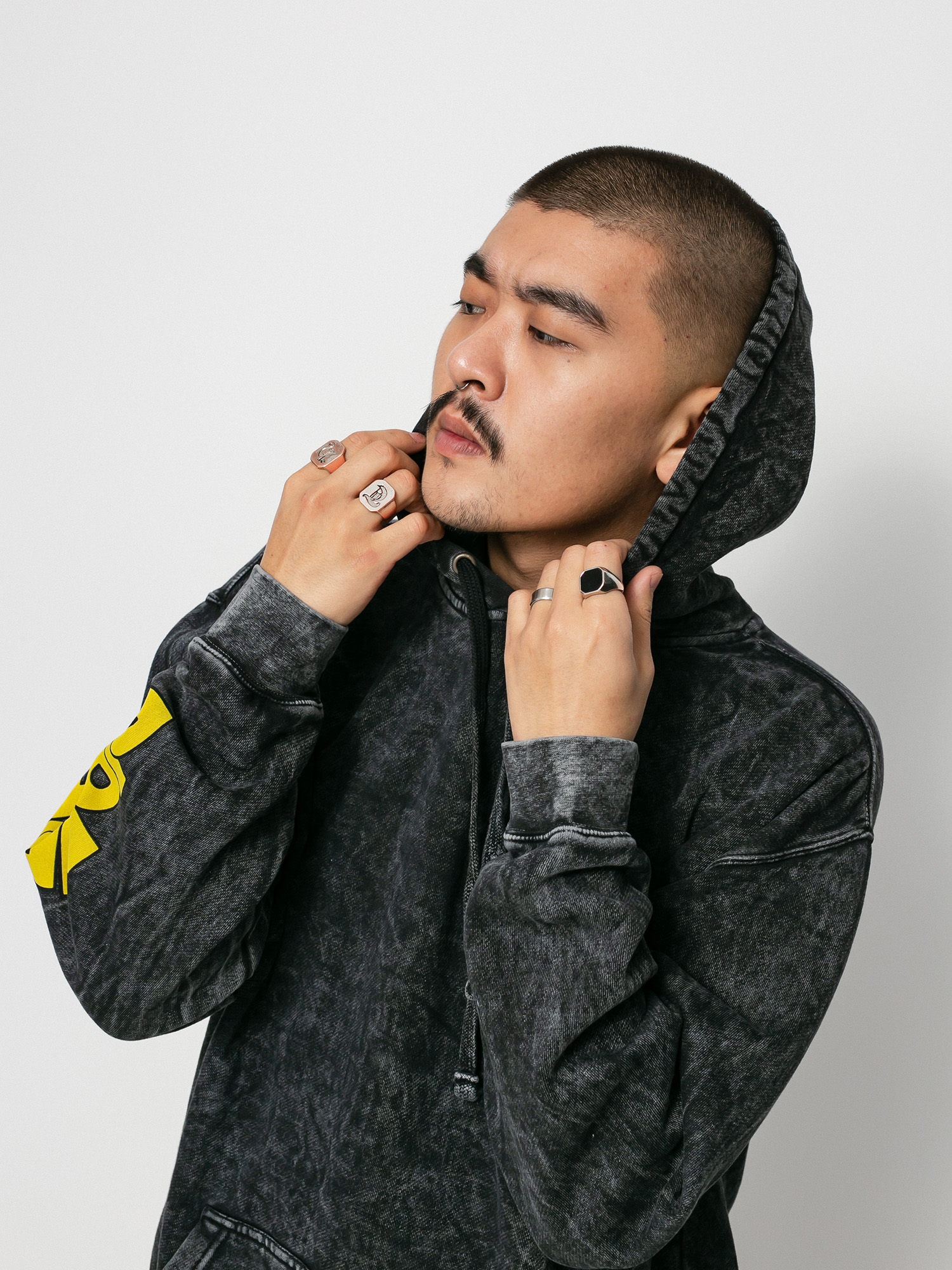 Bluza z kapturem RipNDip Super Sanerm HD (black mineral wash)