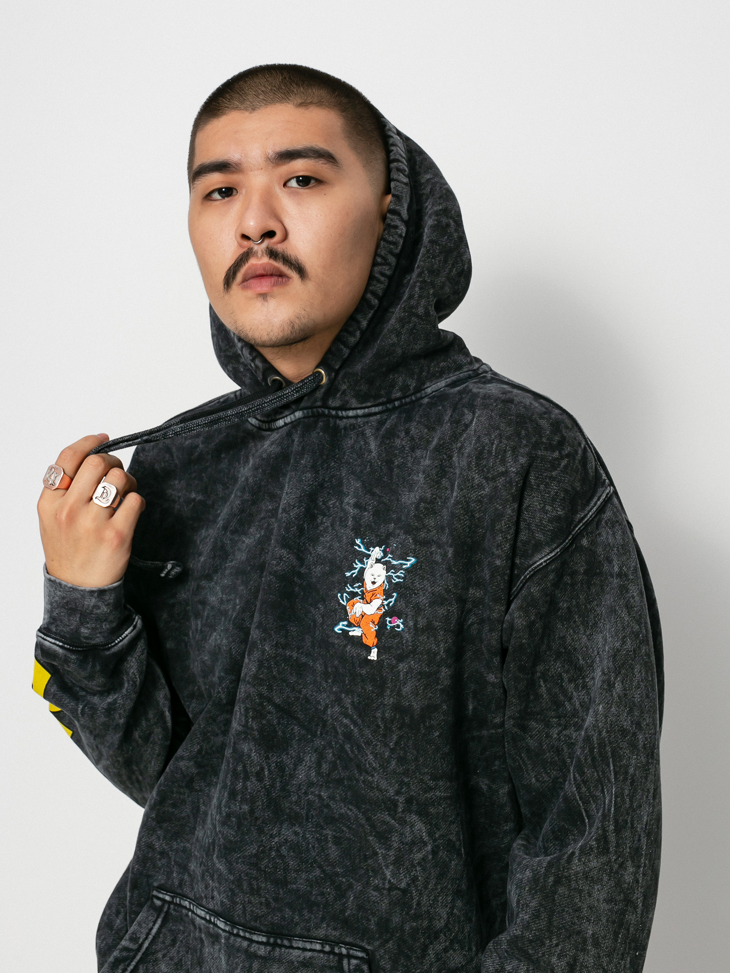 Bluza z kapturem RipNDip Super Sanerm HD (black mineral wash)