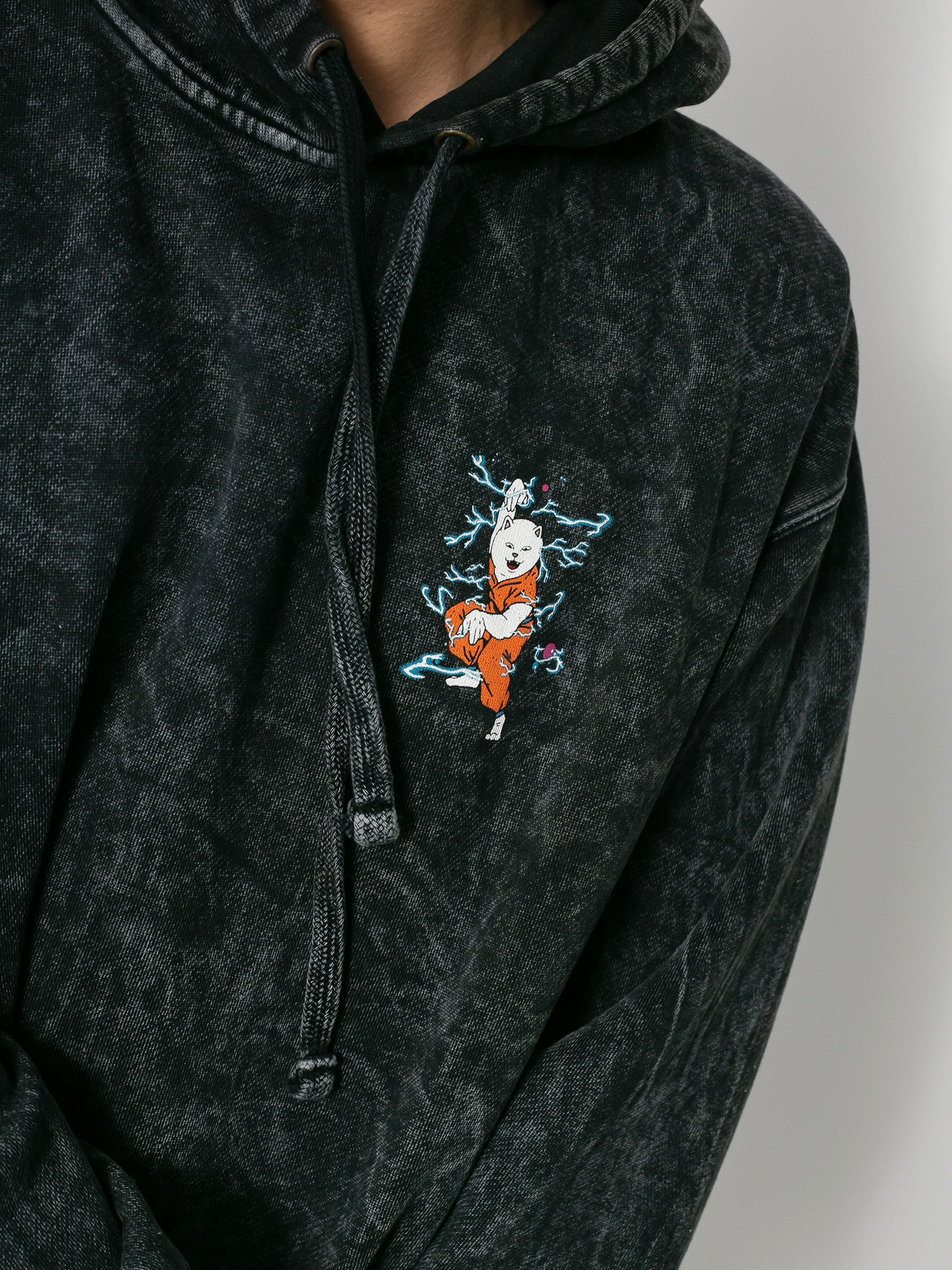 Bluza z kapturem RipNDip Super Sanerm HD (black mineral wash)