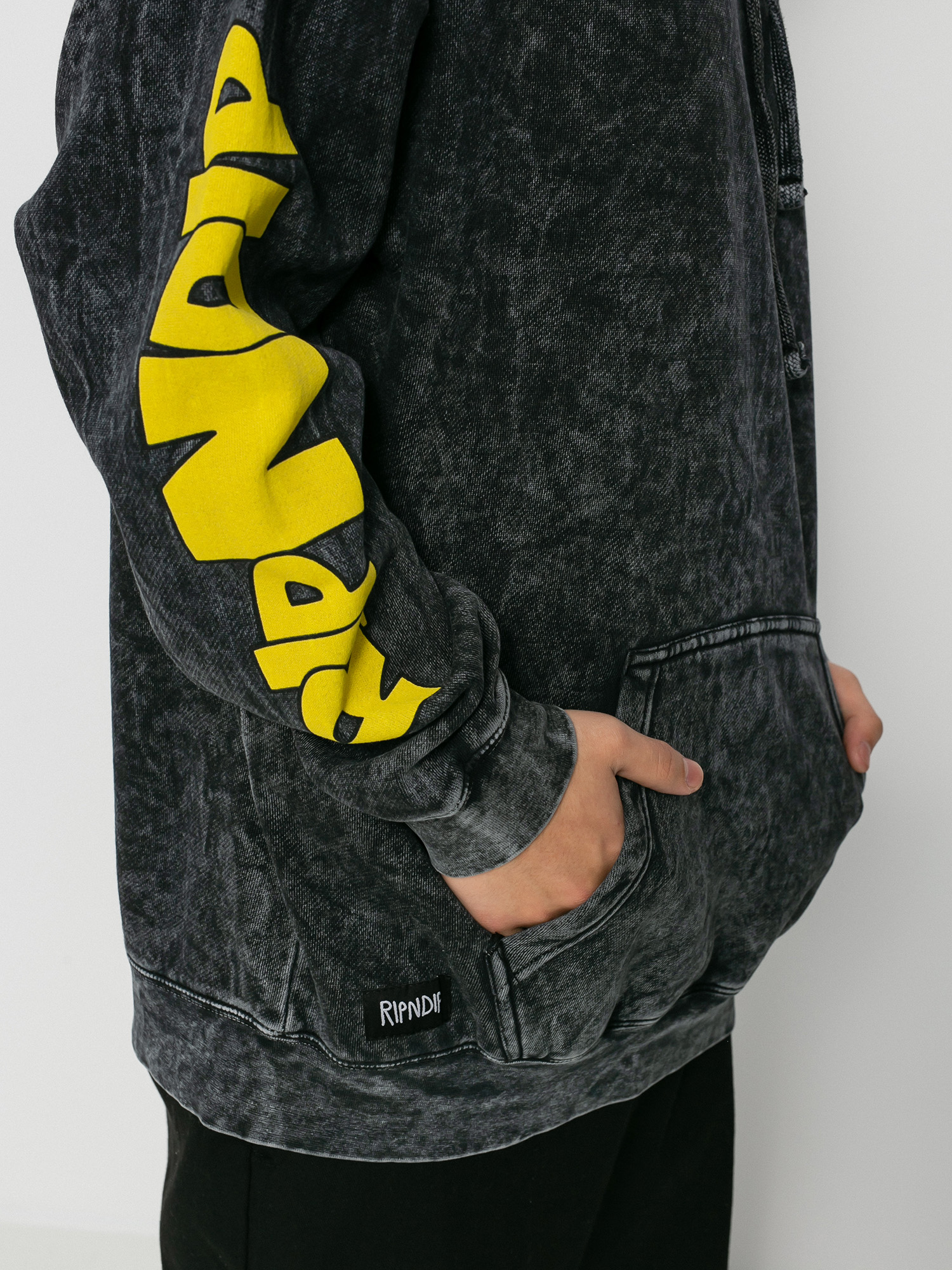 Bluza z kapturem RipNDip Super Sanerm HD (black mineral wash)
