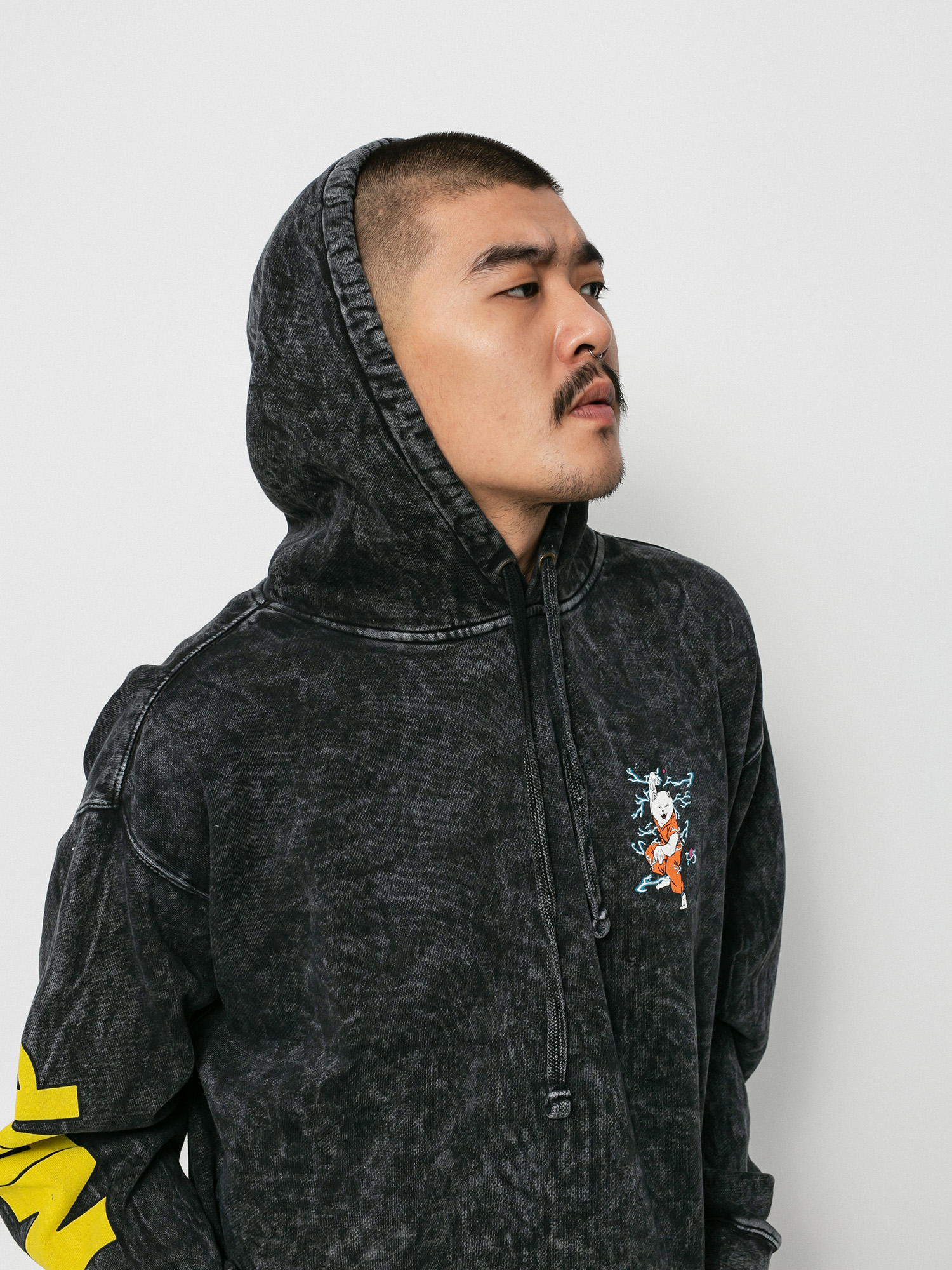 Bluza z kapturem RipNDip Super Sanerm HD (black mineral wash)