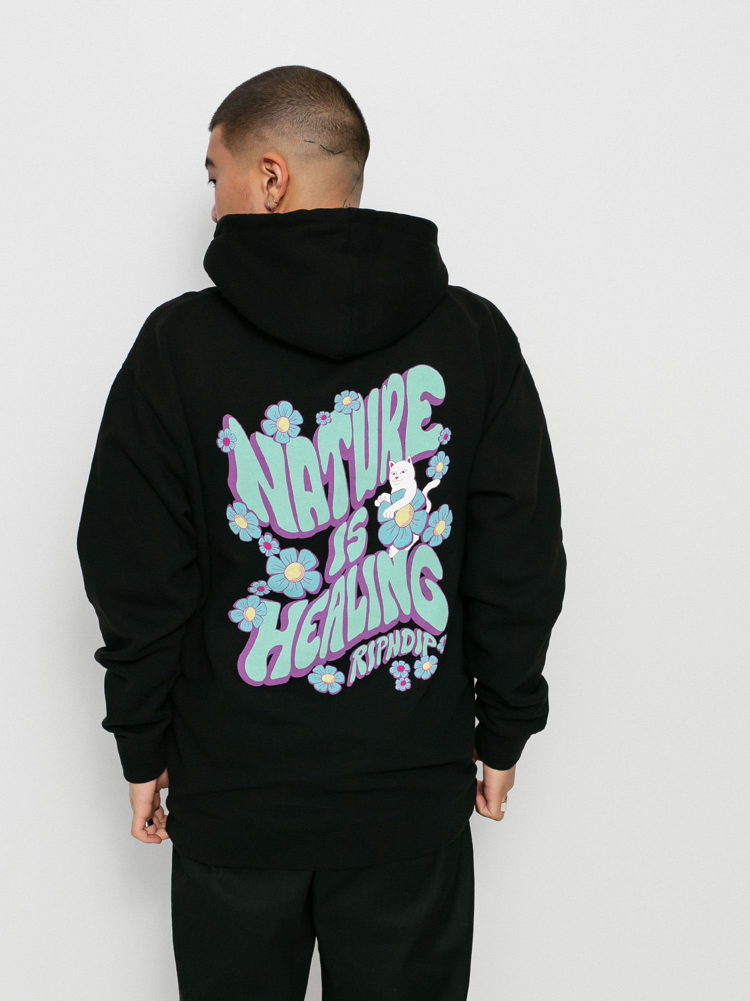 Bluza z kapturem RipNDip Nature Is Healing HD (black)