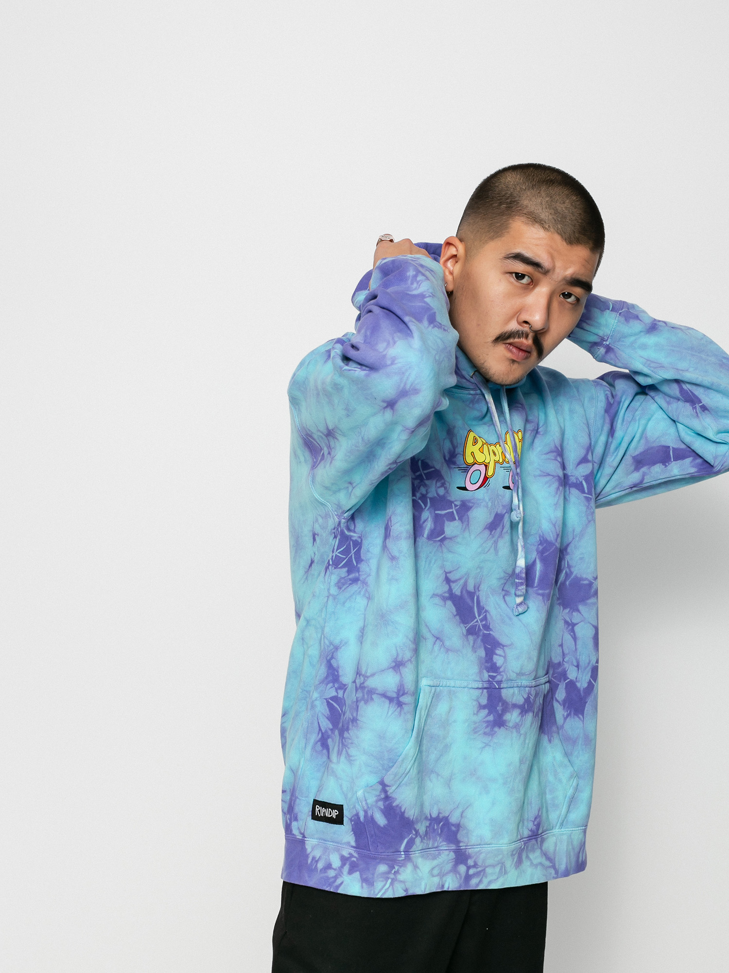 Bluza z kapturem RipNDip Speedway Boogie HD (periwinkle lightning wash)