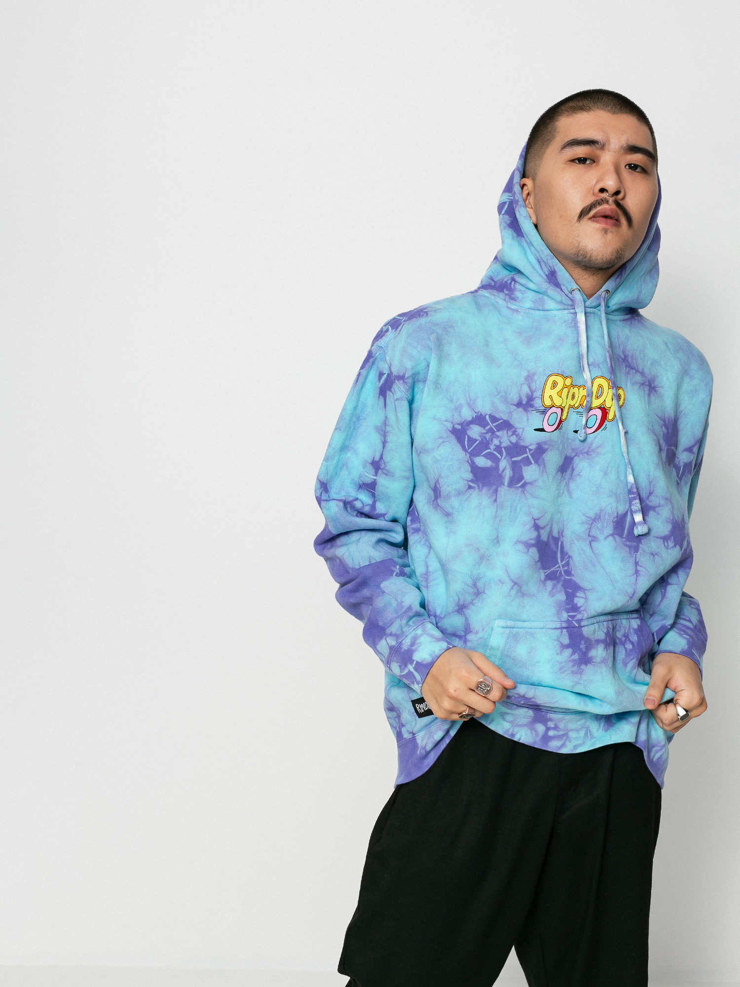 Bluza z kapturem RipNDip Speedway Boogie HD (periwinkle lightning wash)