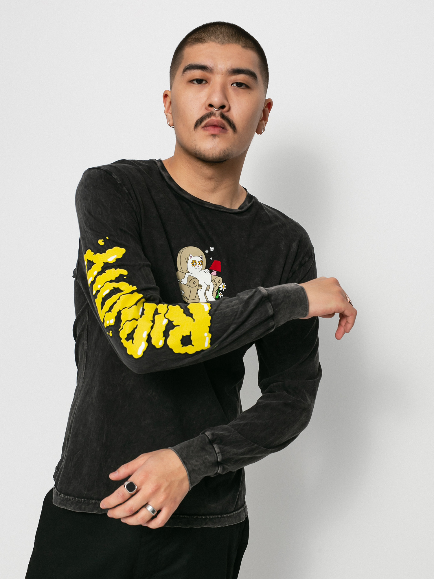 Longsleeve RipNDip 3 Moods (black mineral wash)