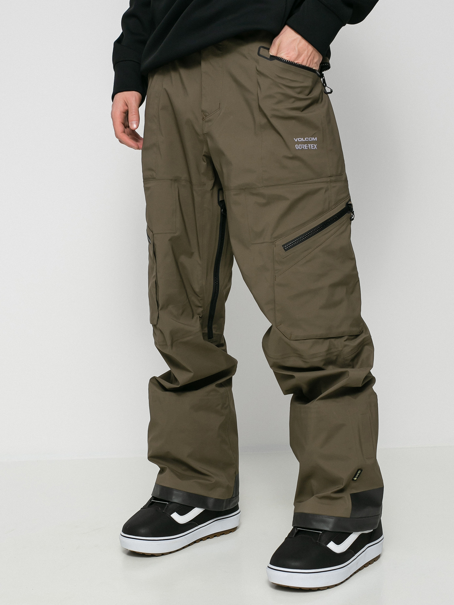 Męskie Spodnie snowboardowe Volcom Guch Stretch Gore (dark teak)