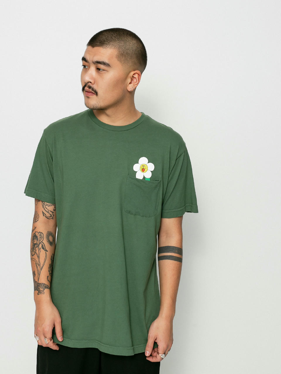 T-shirt RipNDip Nerms Of A Feather Pocket (olive)