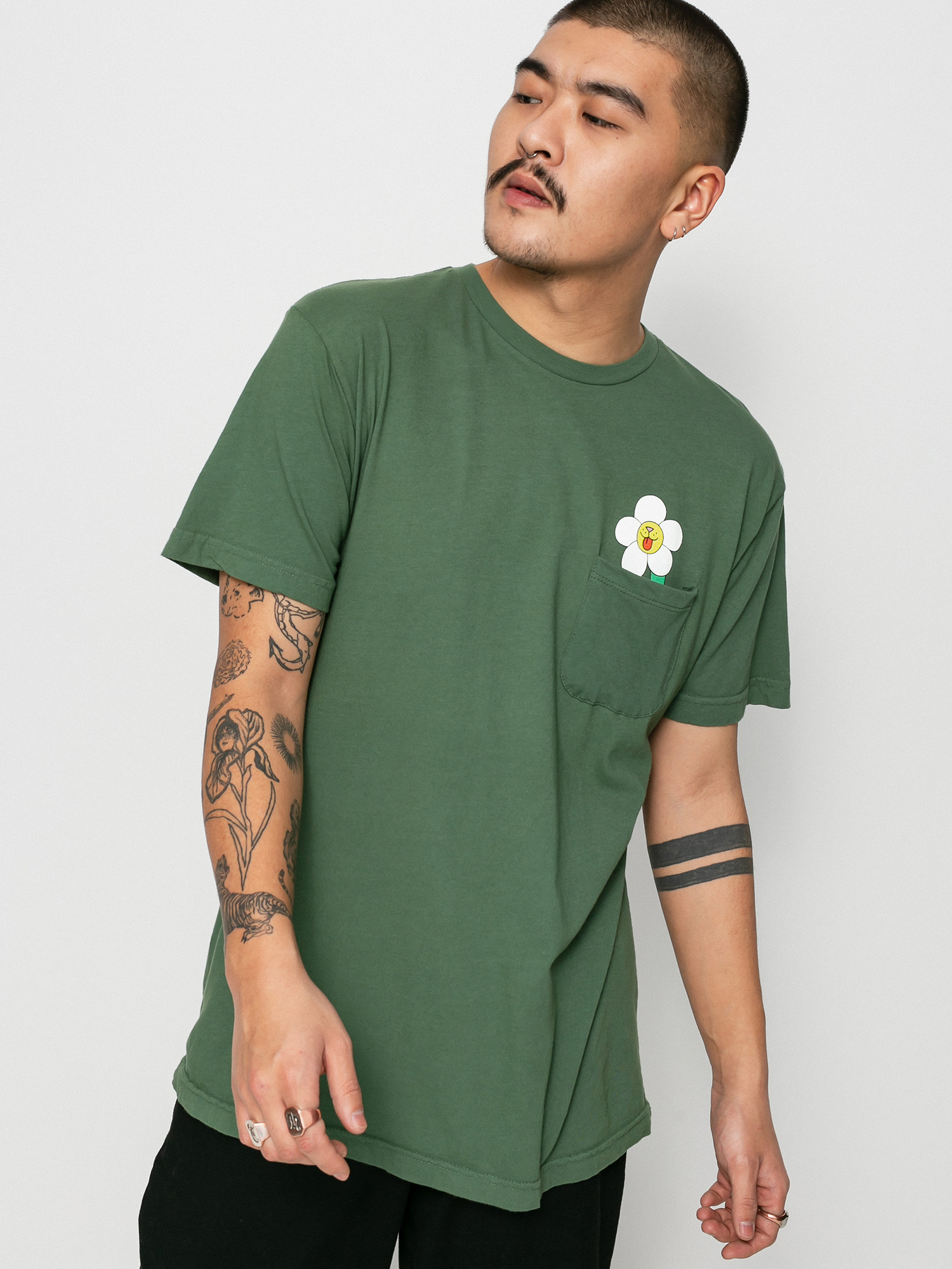 T-shirt RipNDip Nerms Of A Feather Pocket (olive)