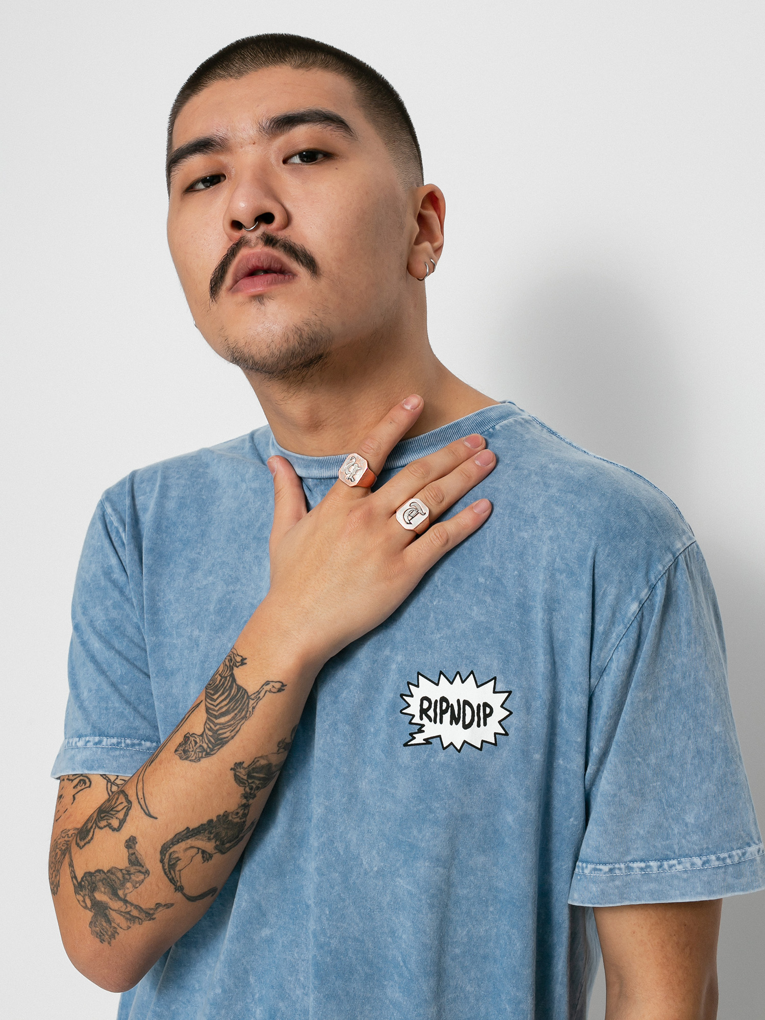 T-shirt RipNDip Frustration (light slate mineral wash)