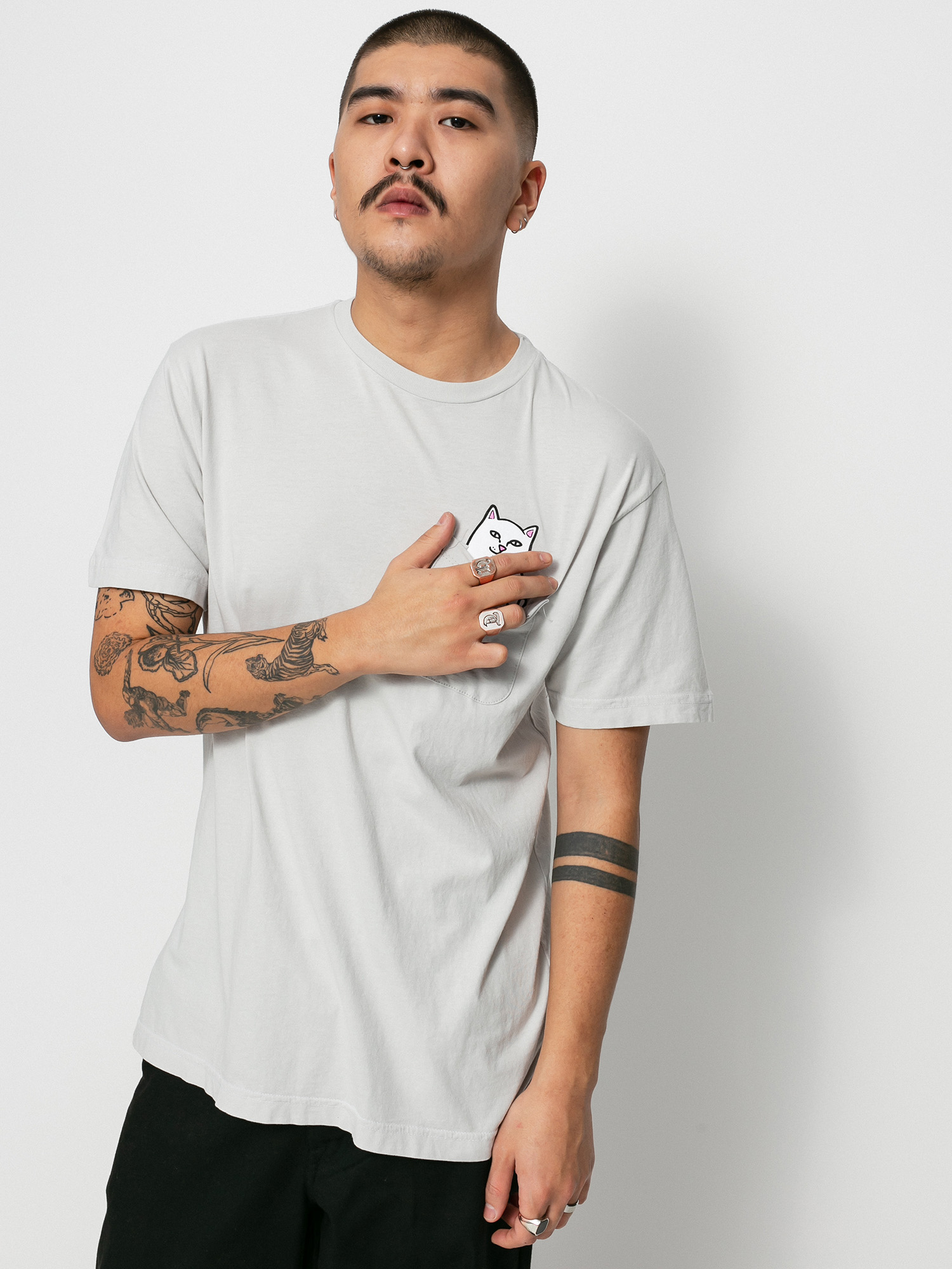 T-shirt RipNDip Lord Nermal Pocket (grey)