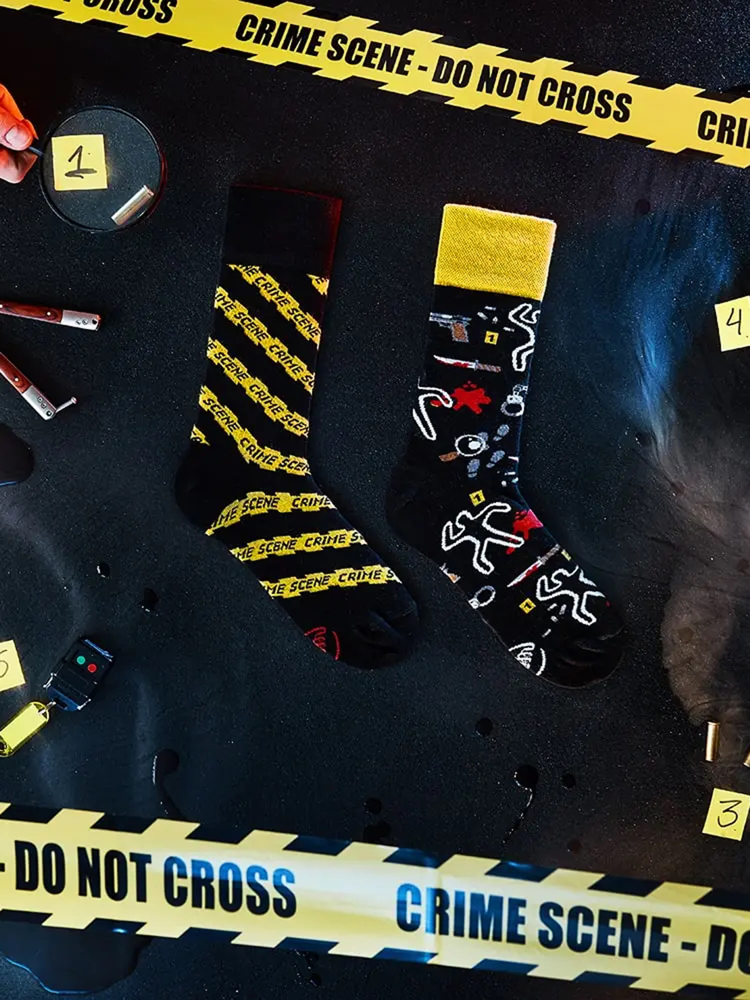 Skarpetki Many Mornings Clue Detective (black/yellow)